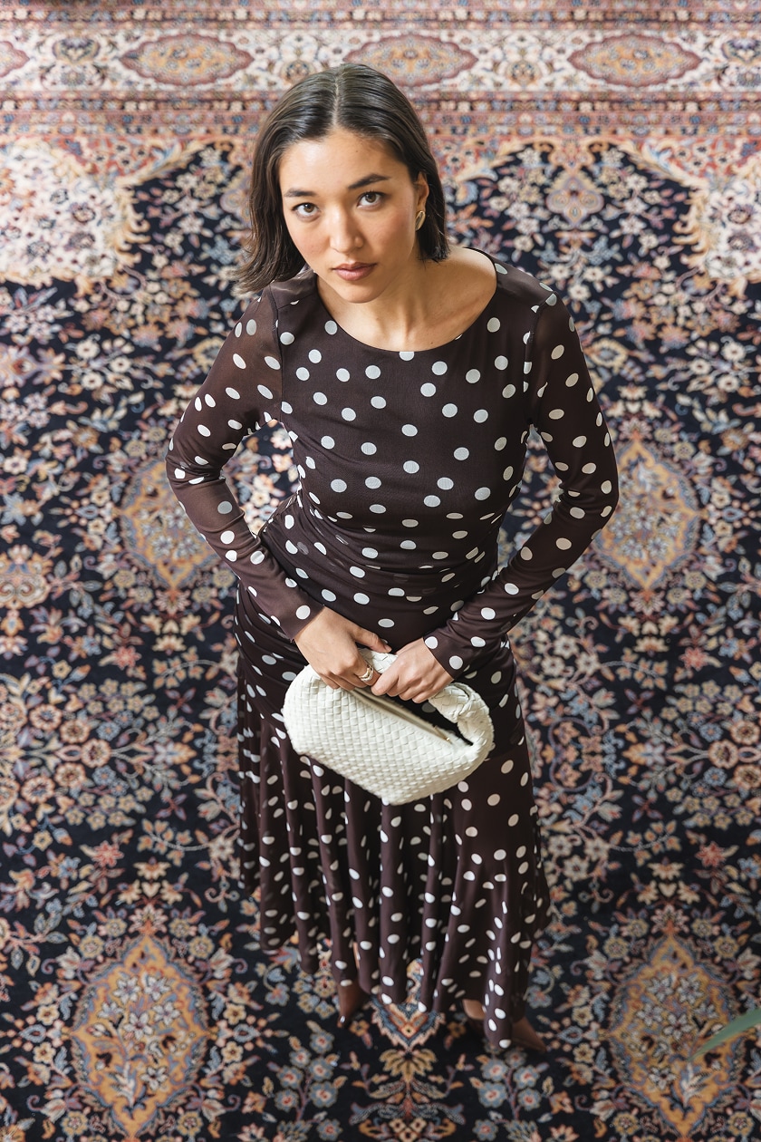Violet Ruched Midi Dress