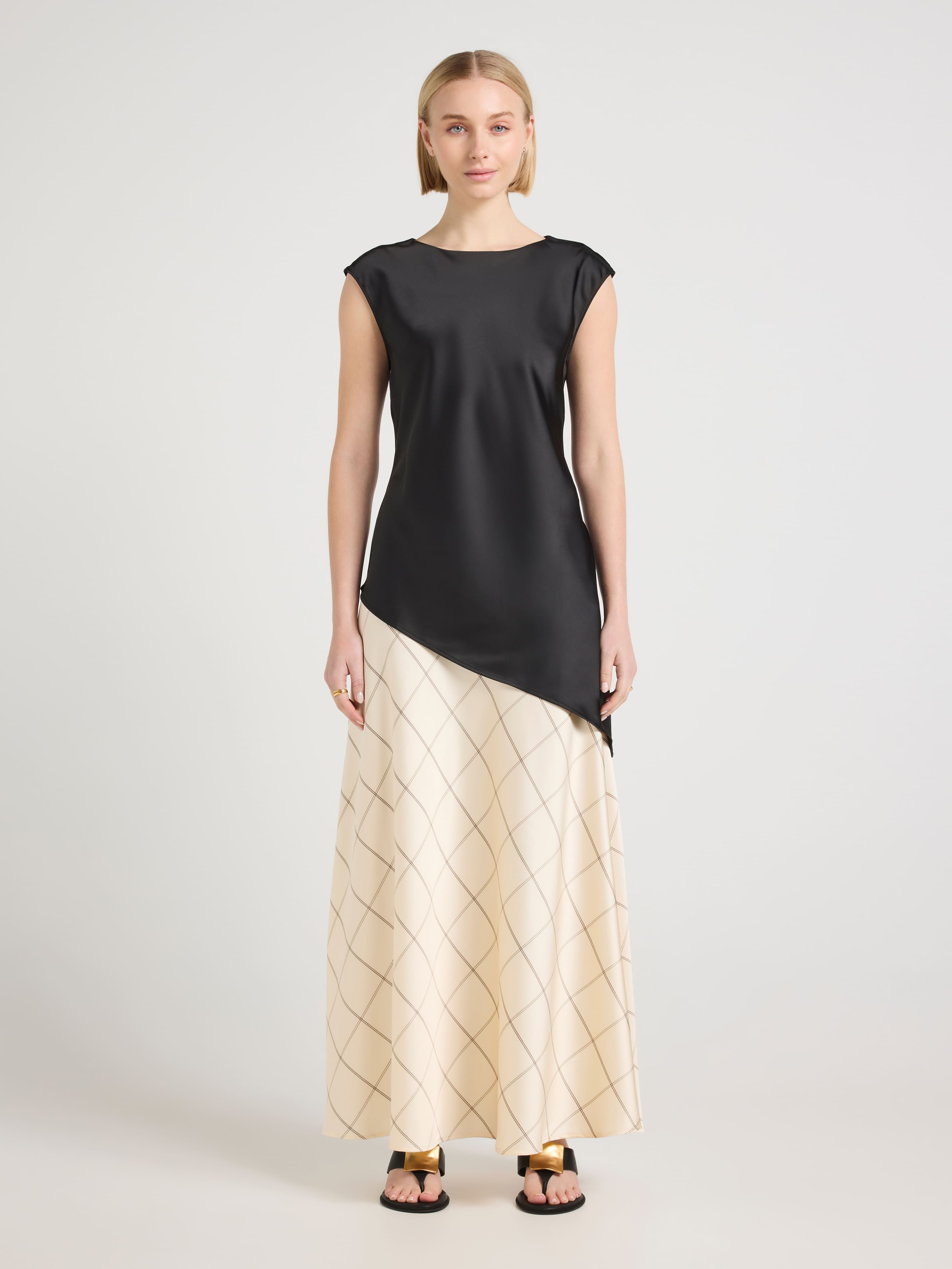Natural Check Skirt