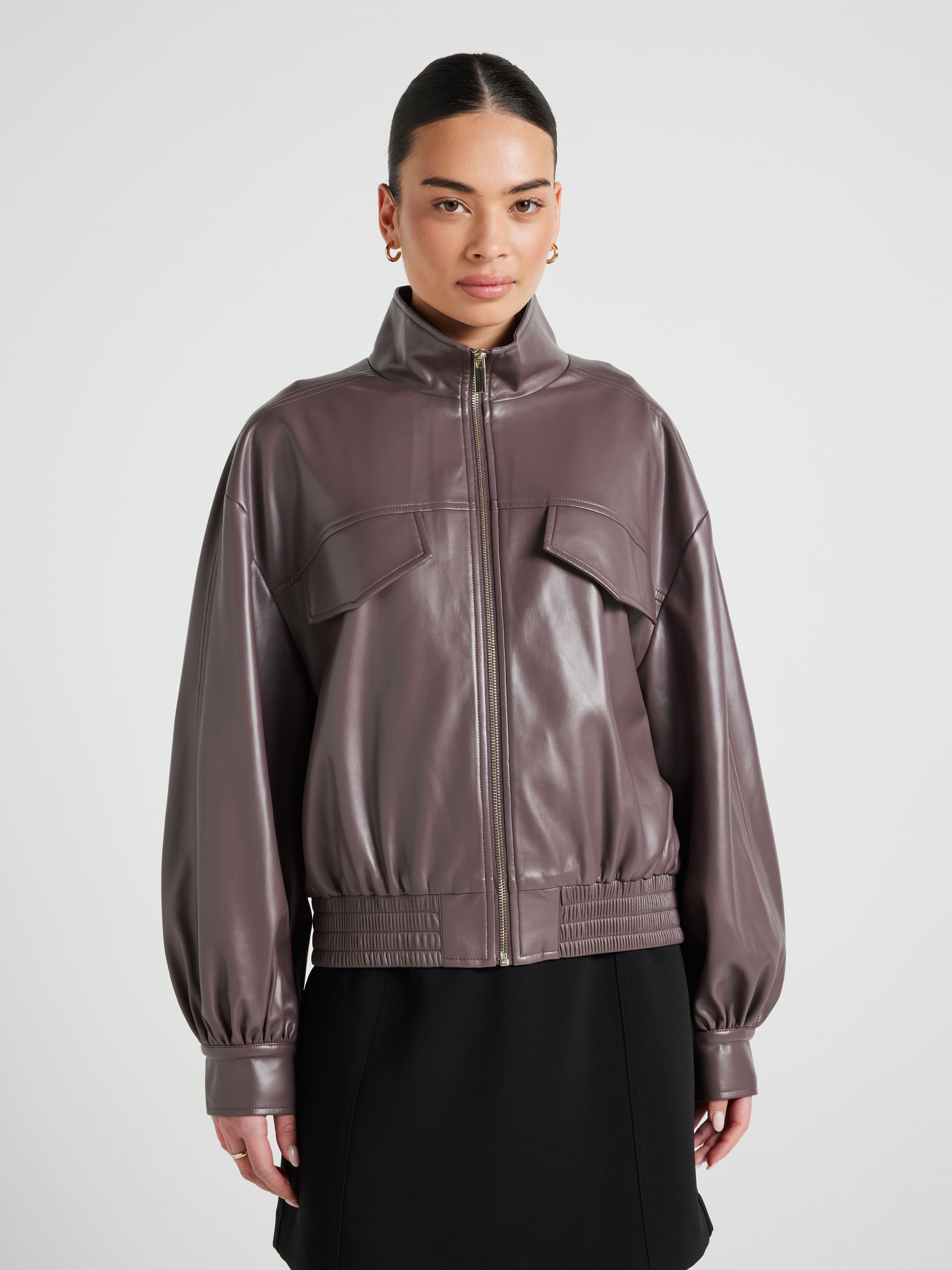 Last Chance Faux Leather Bomber Jacket
