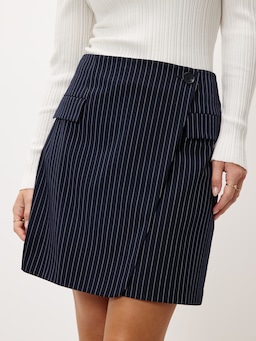 Break Even Pinstripe Suit Skirt