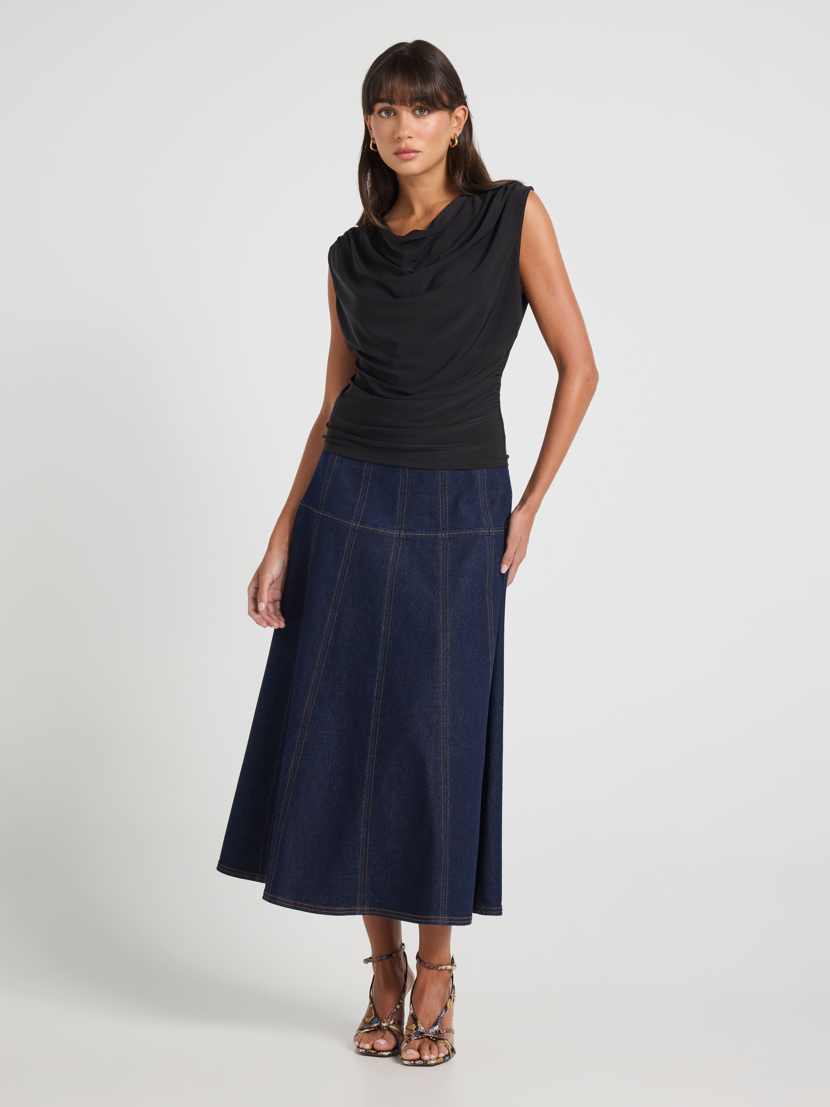 Say My Name Denim Midi Skirt