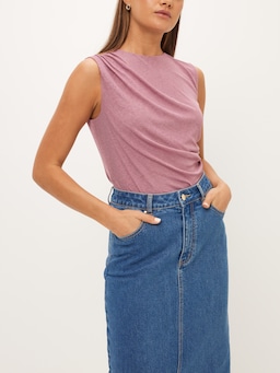 Malibu Denim Pencil Skirt