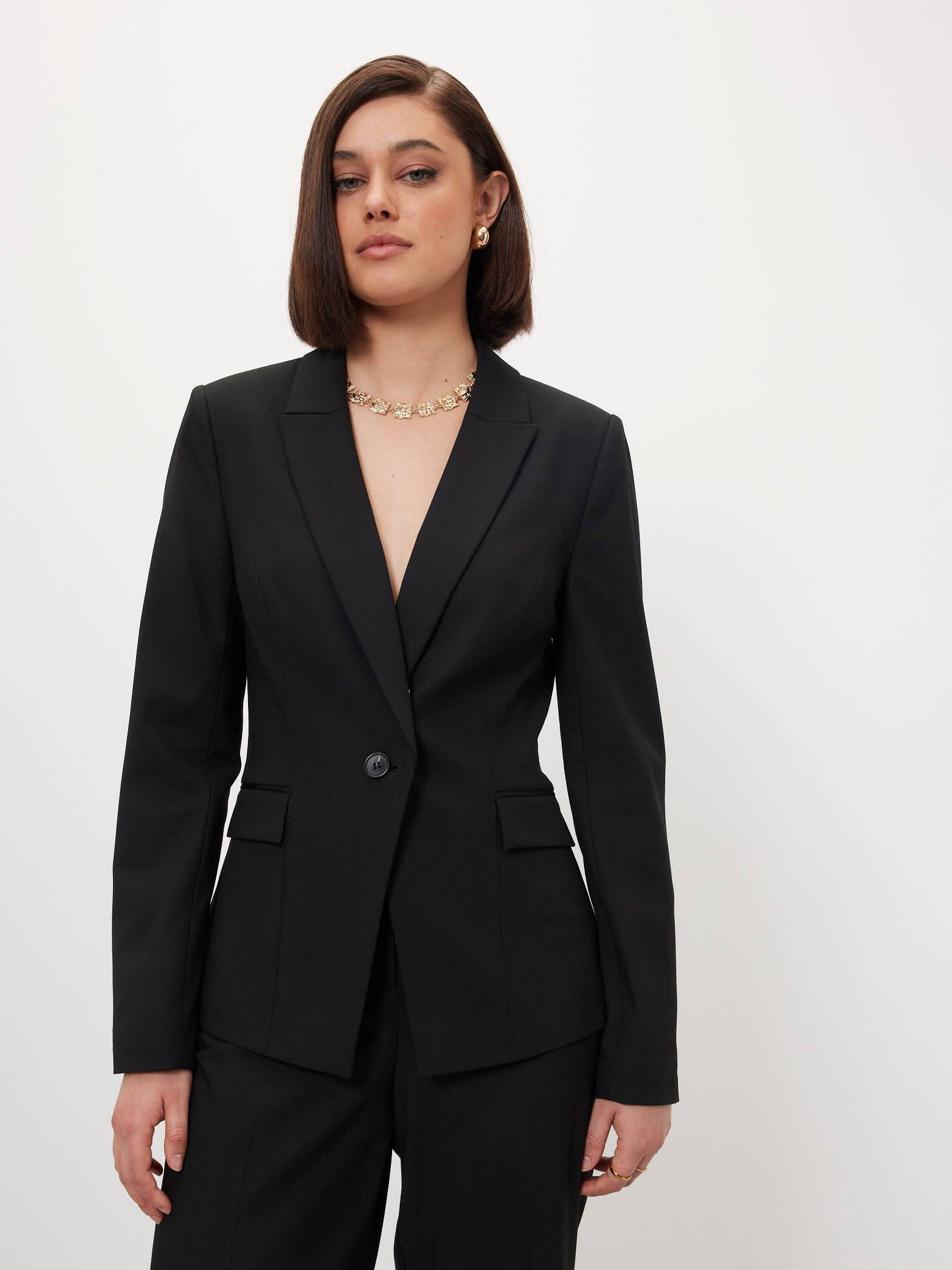 Beninos Women's One Button Blazer - Lightweight Office & Work Suit Jacket