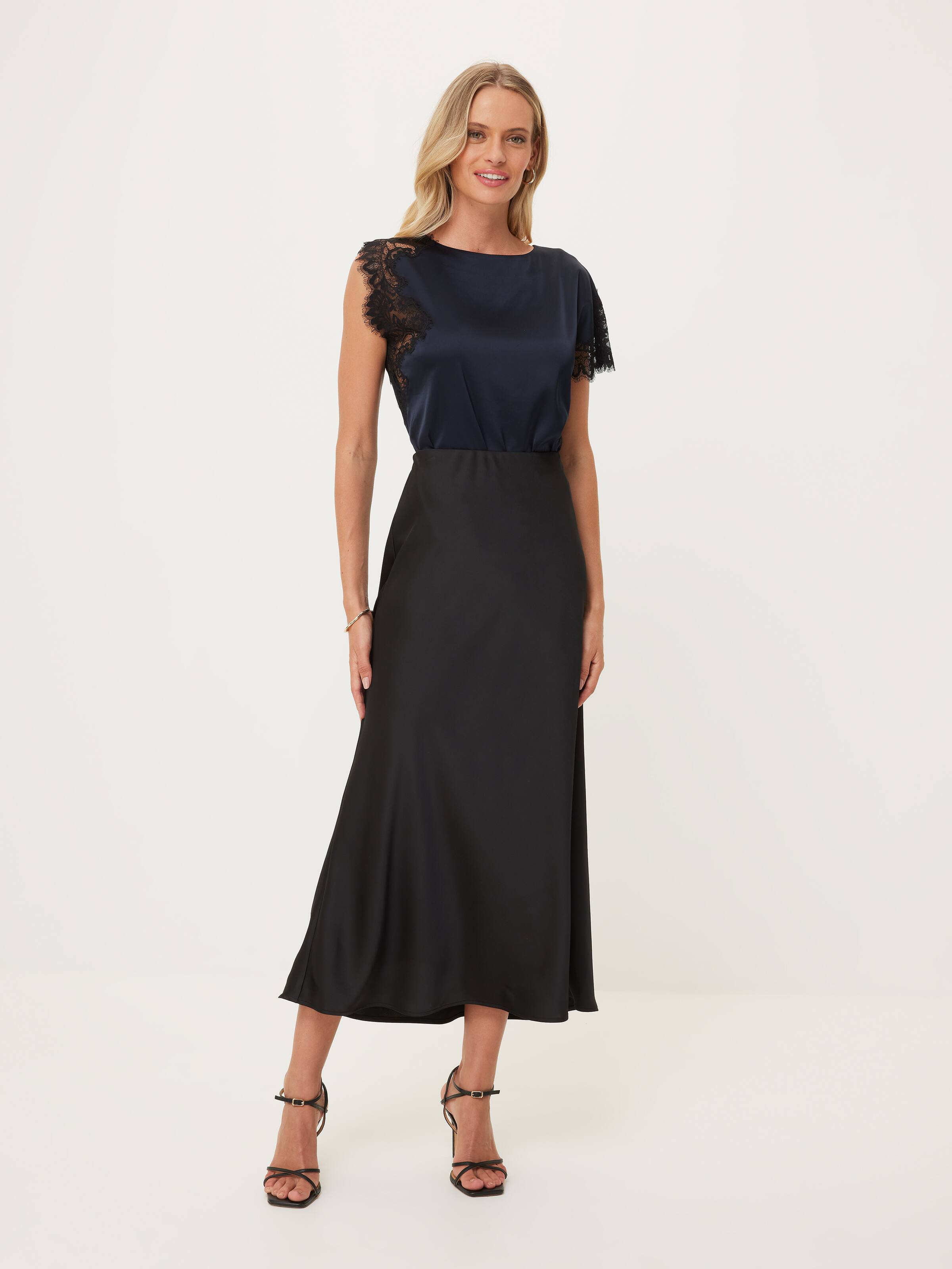 Love Triangle Satin Slip Skirt