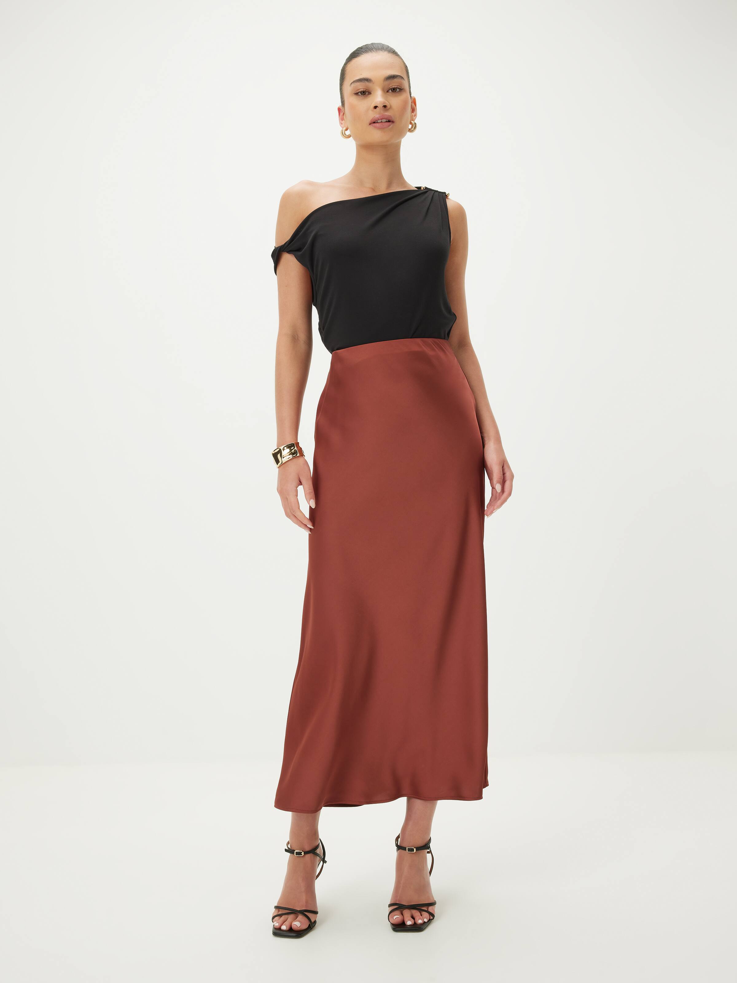 Love Triangle Satin Slip Skirt