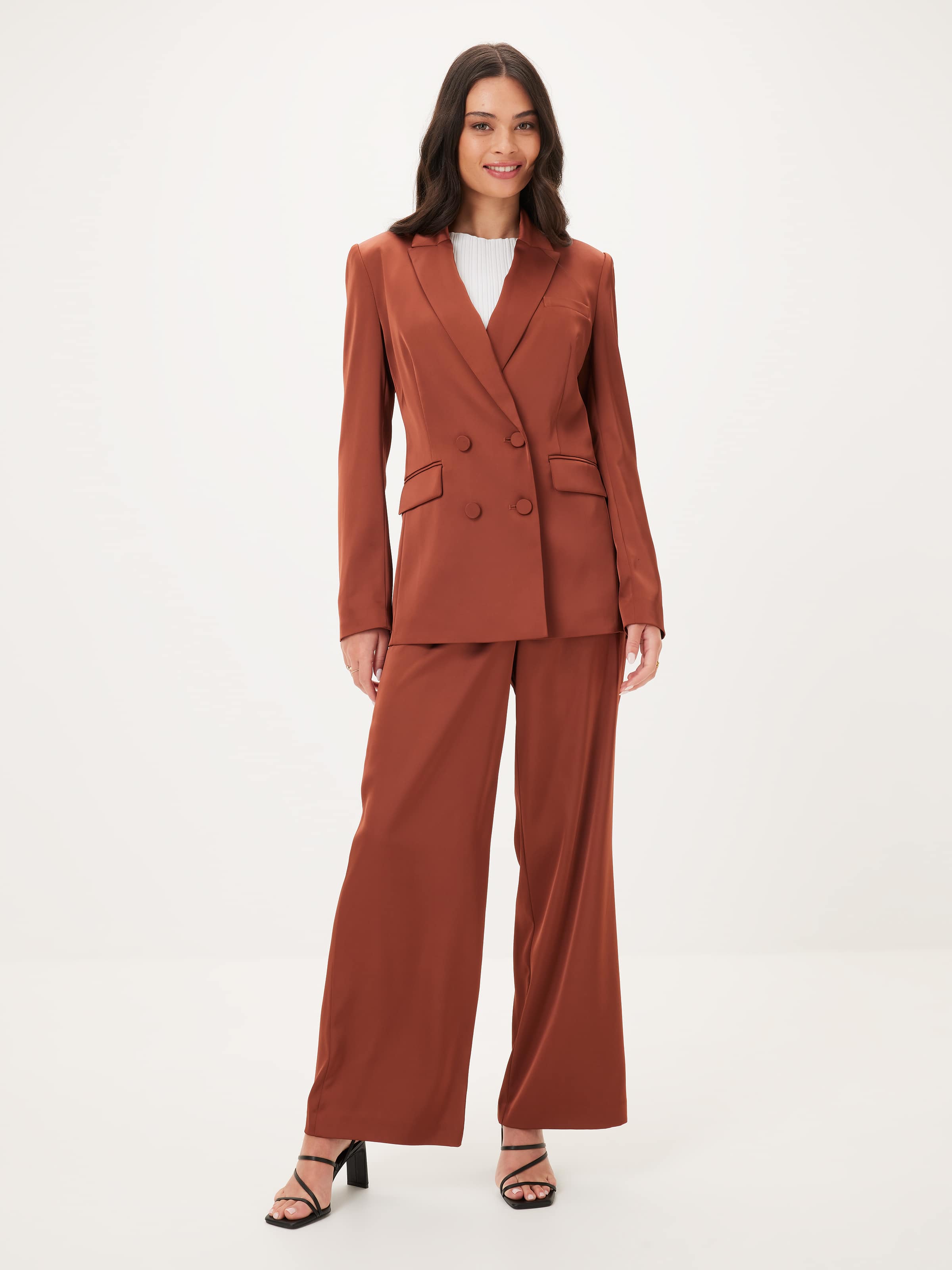 Love Triangle Double Breasted Satin Blazer