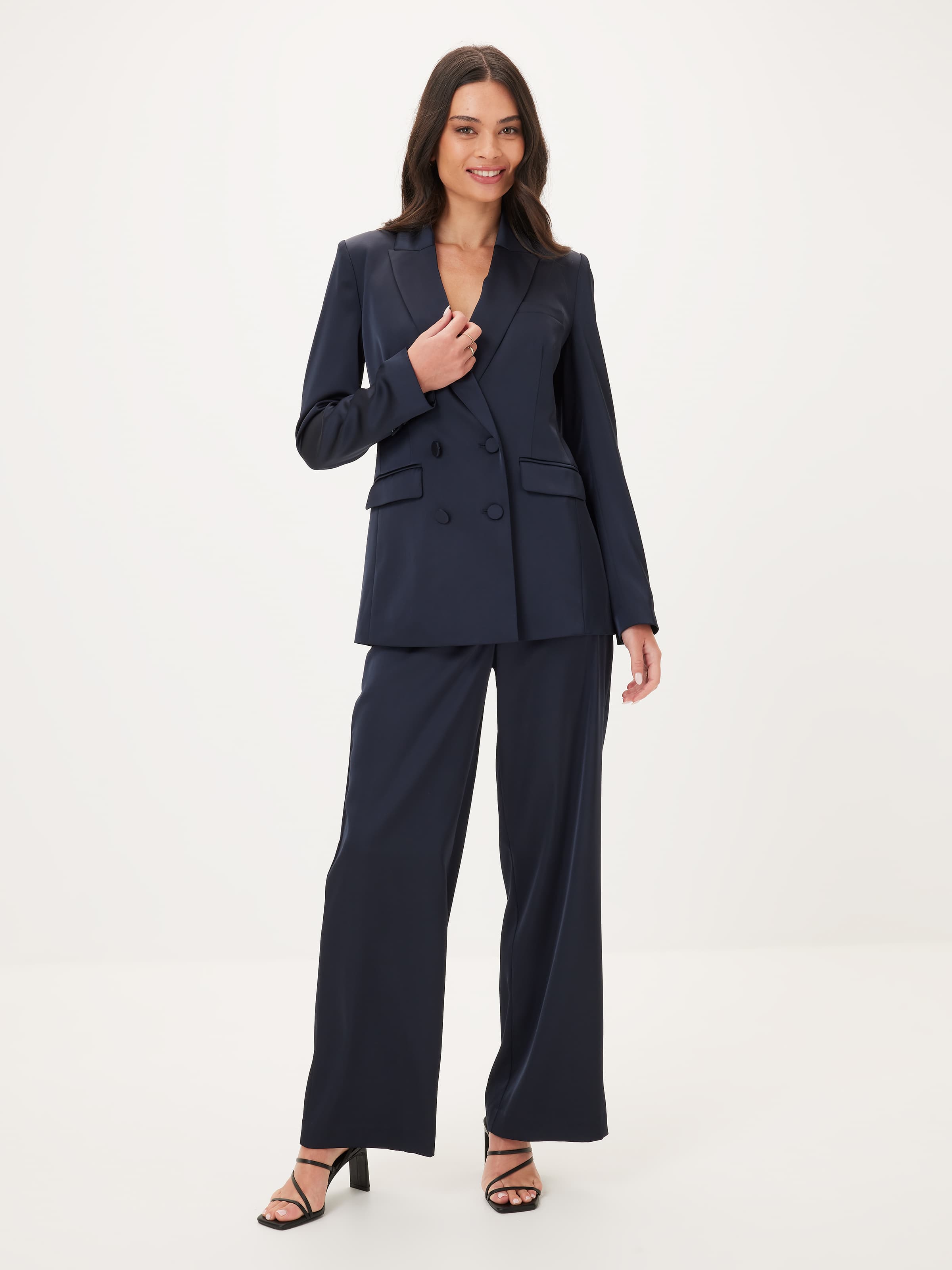 Love Triangle Double Breasted Satin Blazer