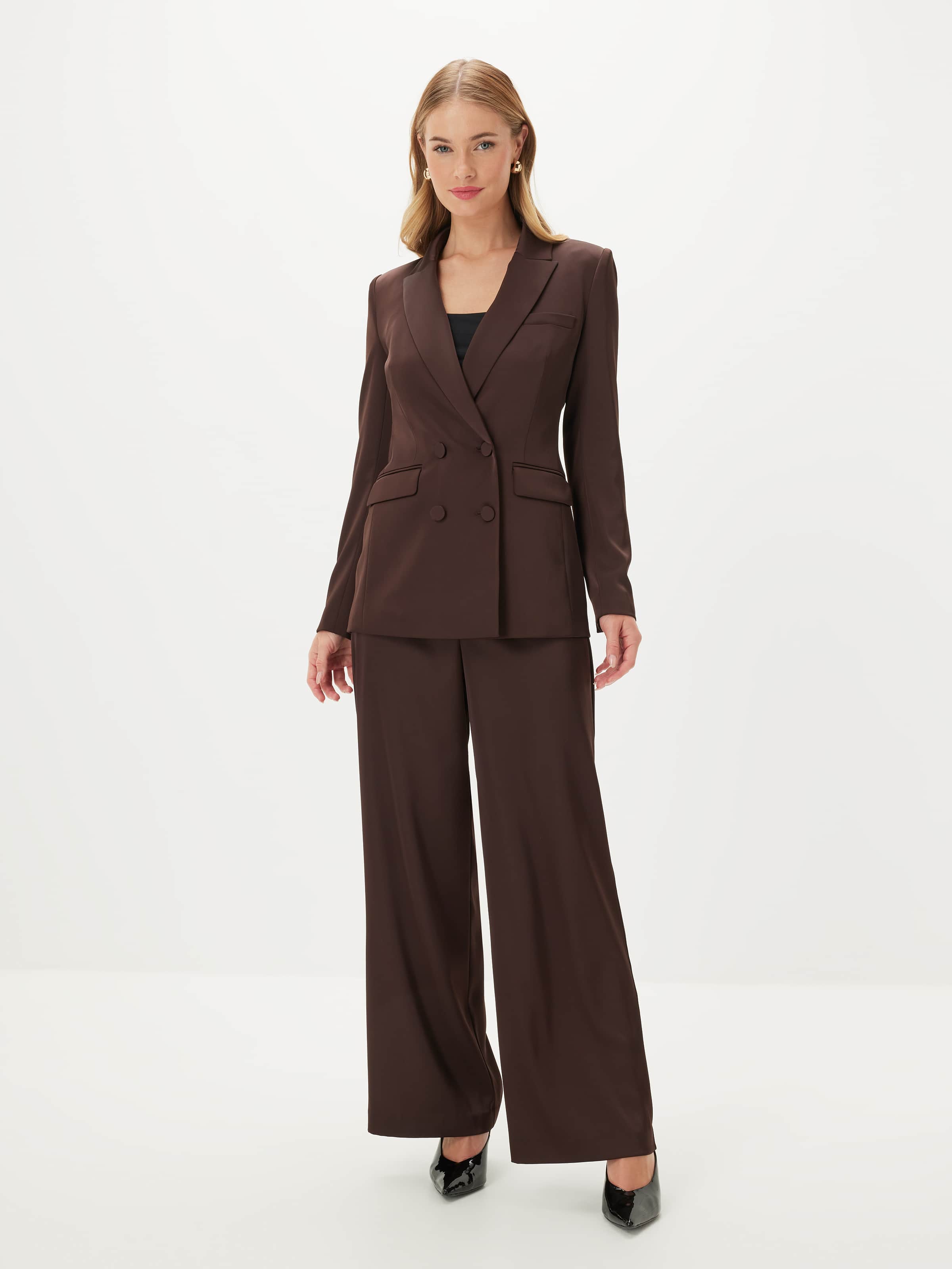 Love Triangle Double Breasted Satin Blazer