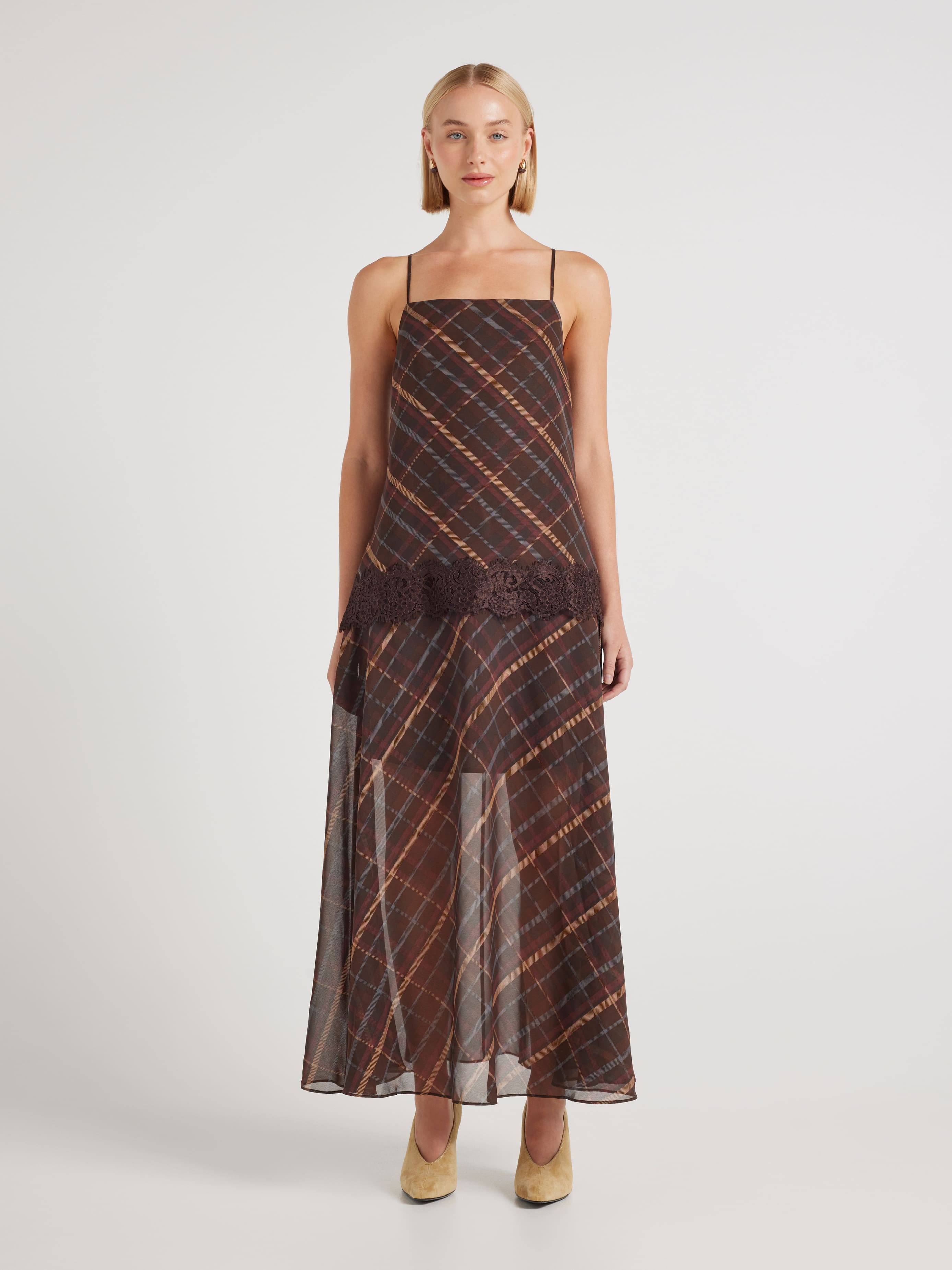 Plaid Midi Skirt