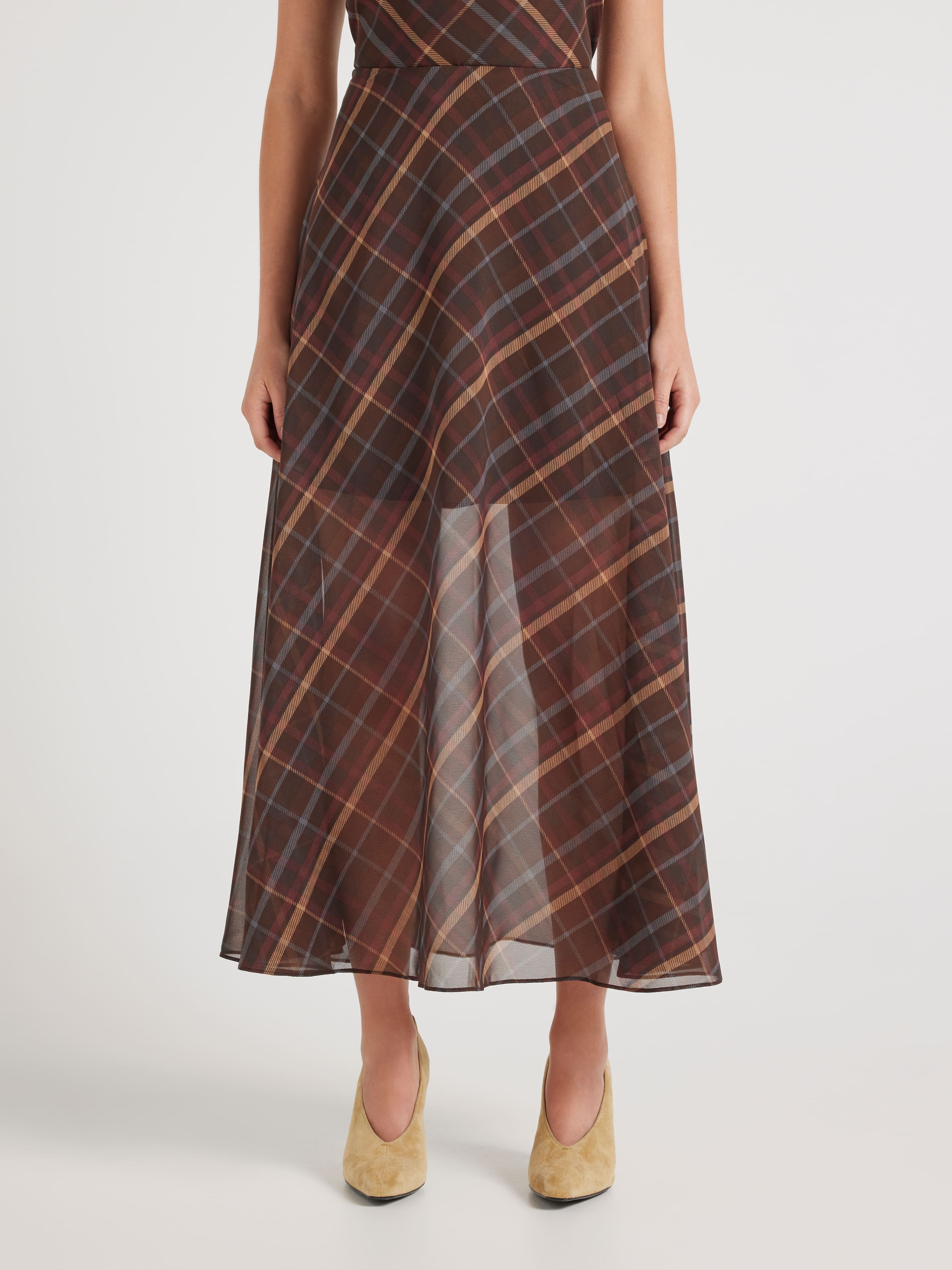 Plaid Midi Skirt