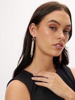 Rachel Jewel & Chain Drop Earrings