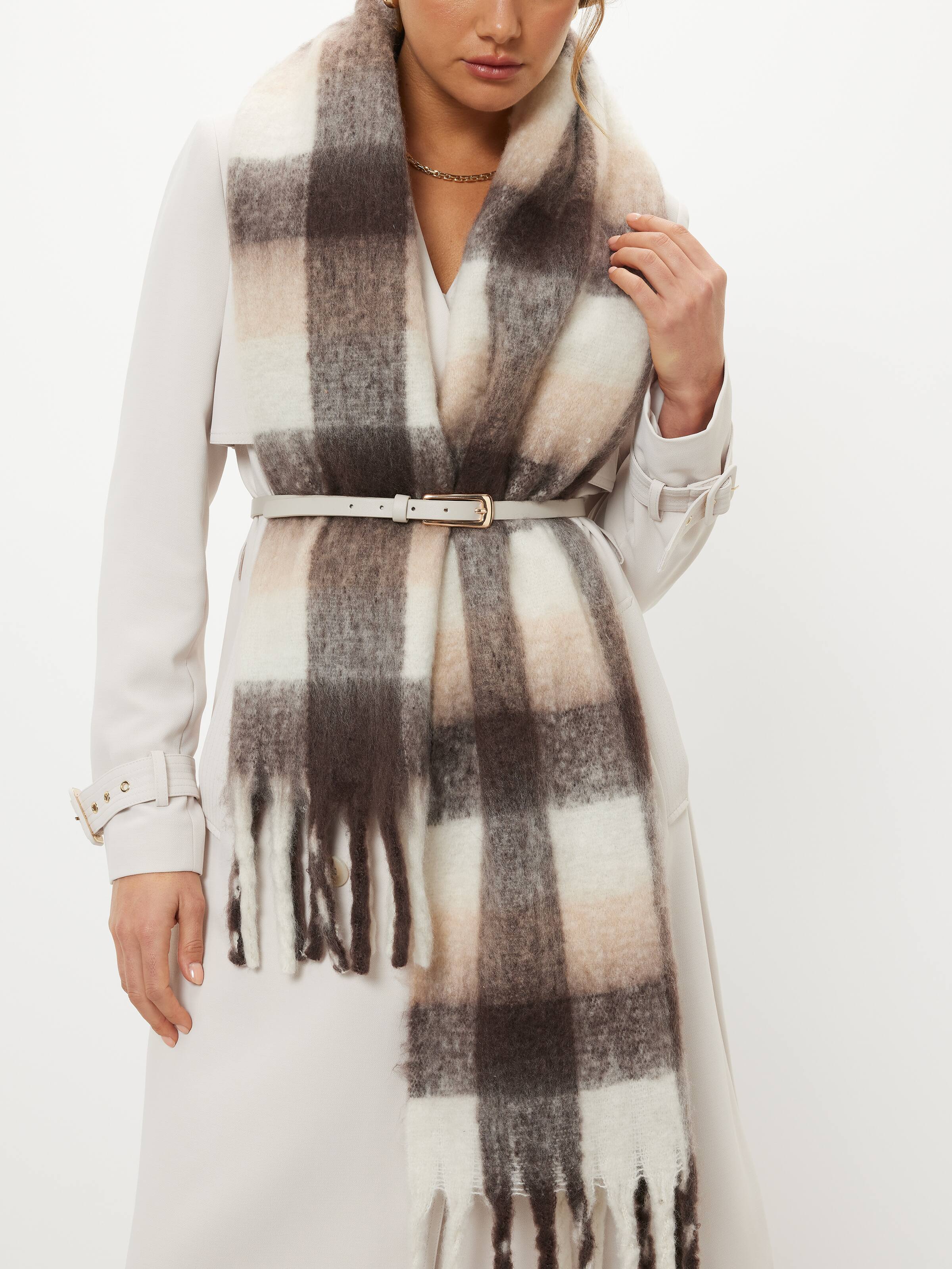 Misa Grid Brushed Scarf