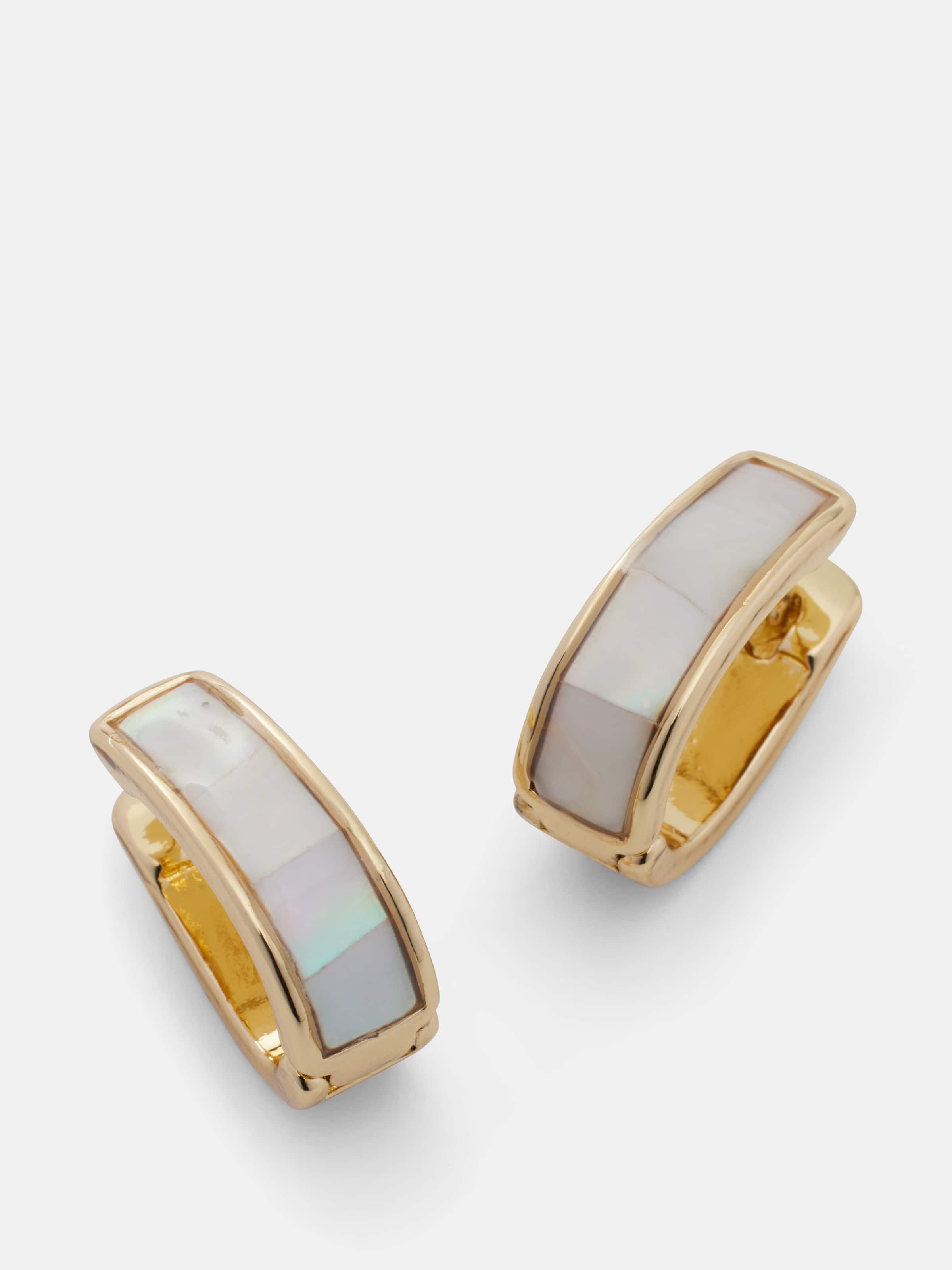 Maya Mother Of Pearl Huggie Hoops