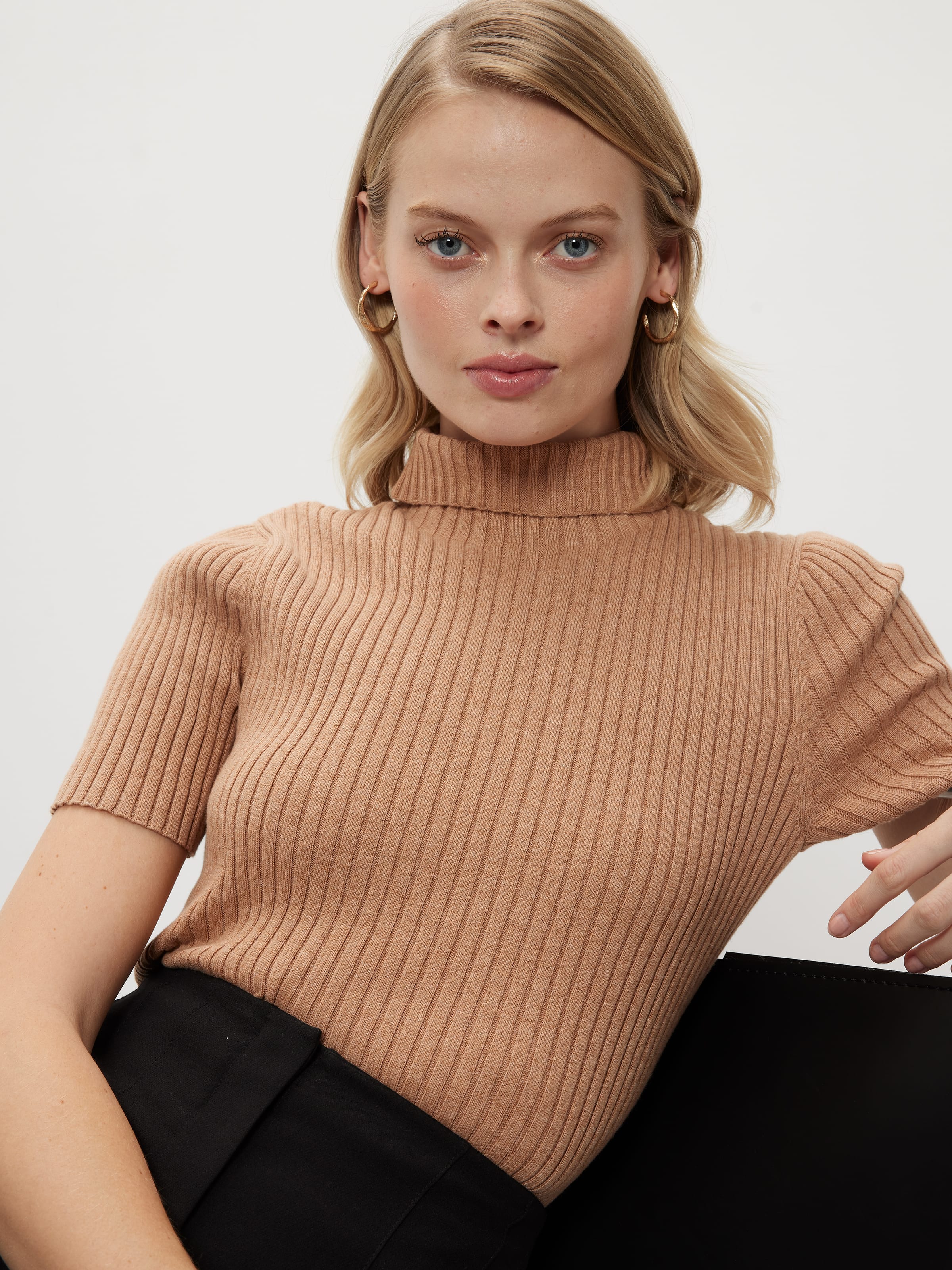 Lily Ribbed Roll Neck Knit