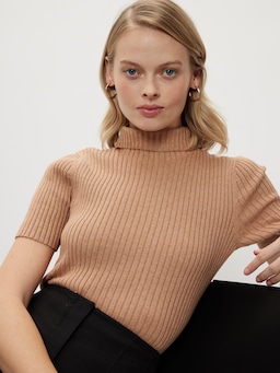 Lily Ribbed Roll Neck Knit