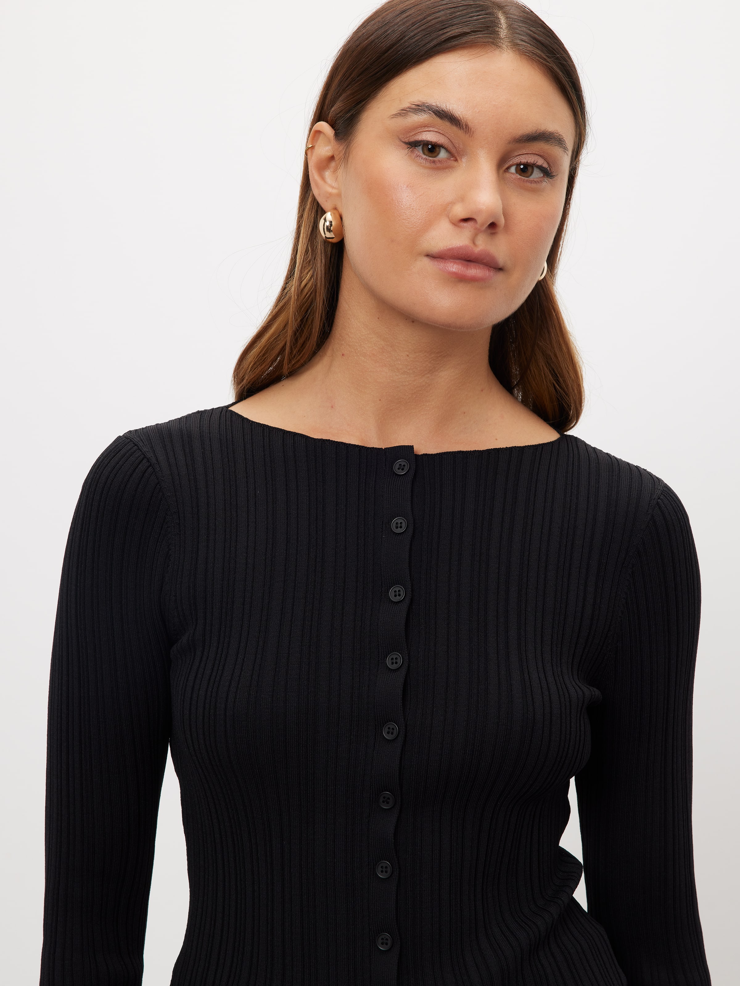 Milly Button Through Long Sleeve Knit