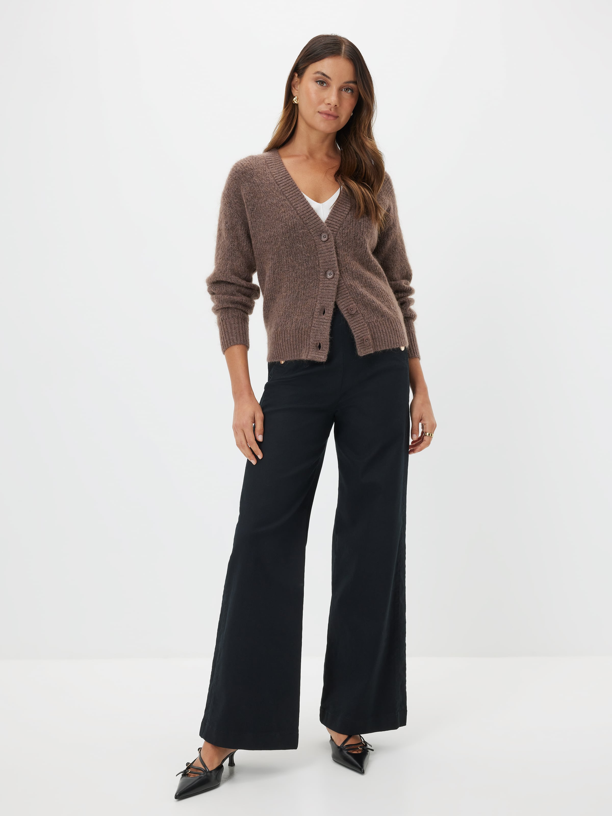 Frankie V Neck Fluffy Cardigan