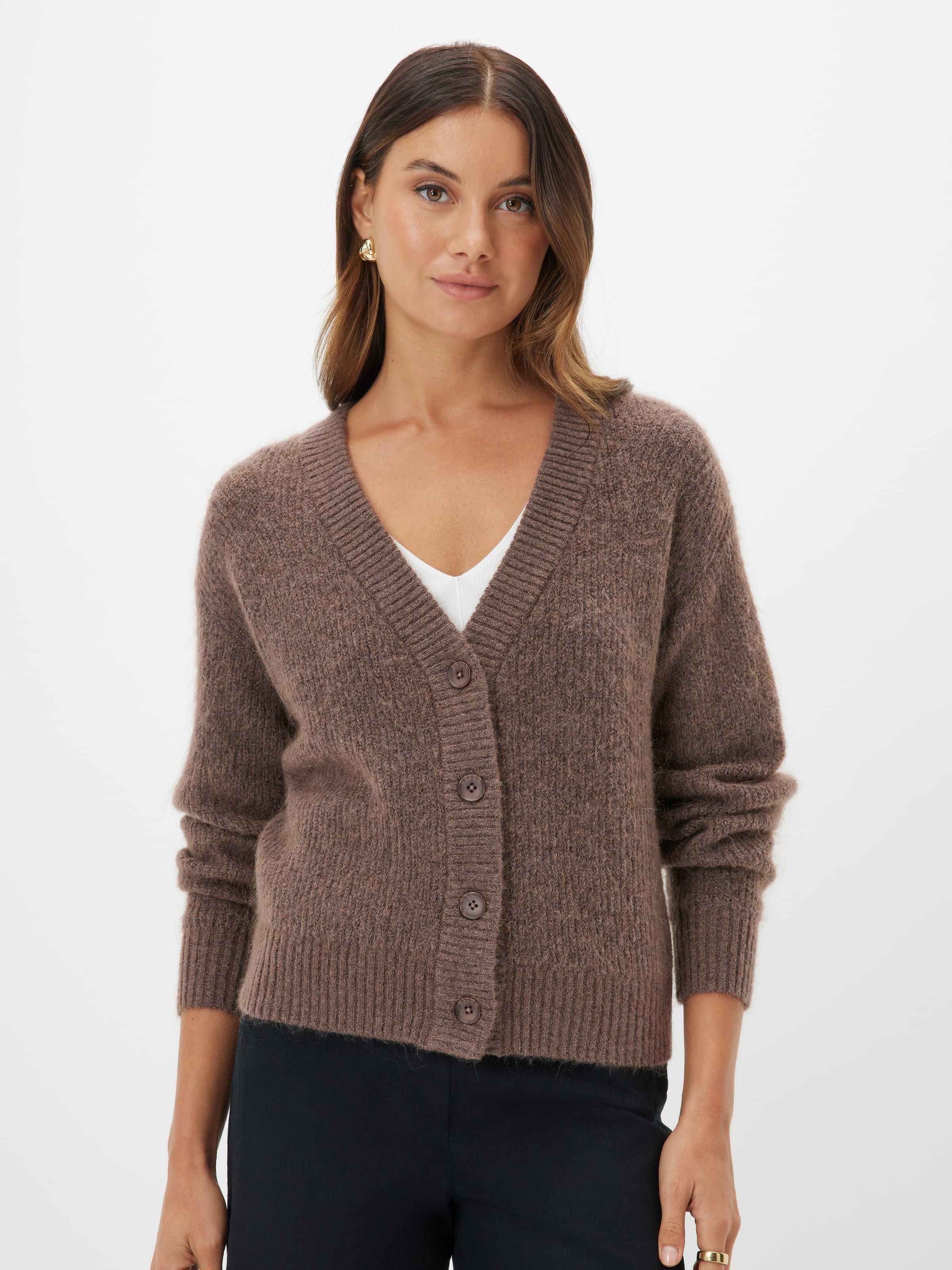 Frankie V Neck Fluffy Cardigan