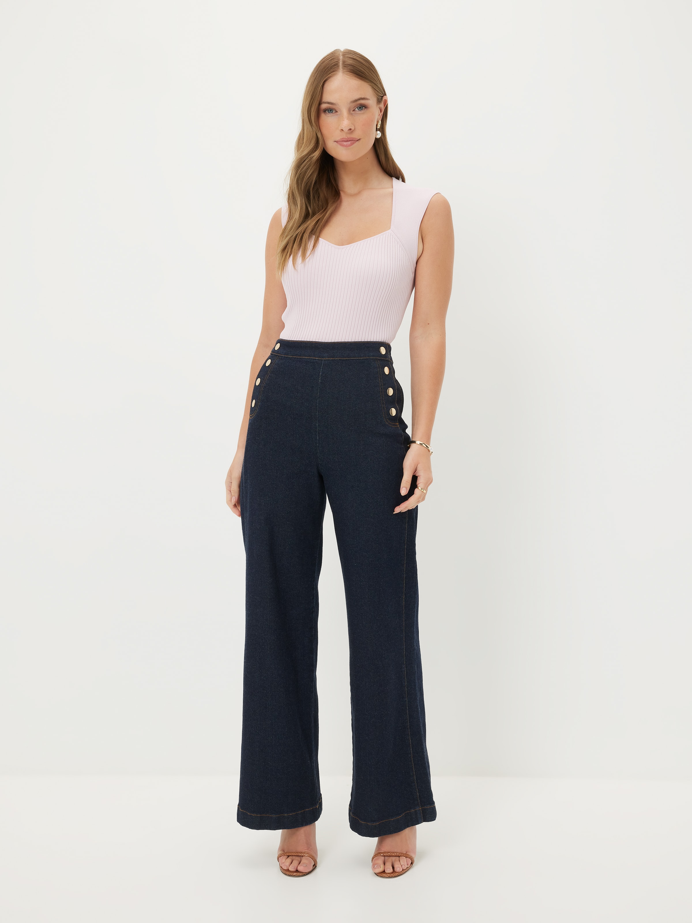 Mia Cap Sleeve Milano V-Neck Knit