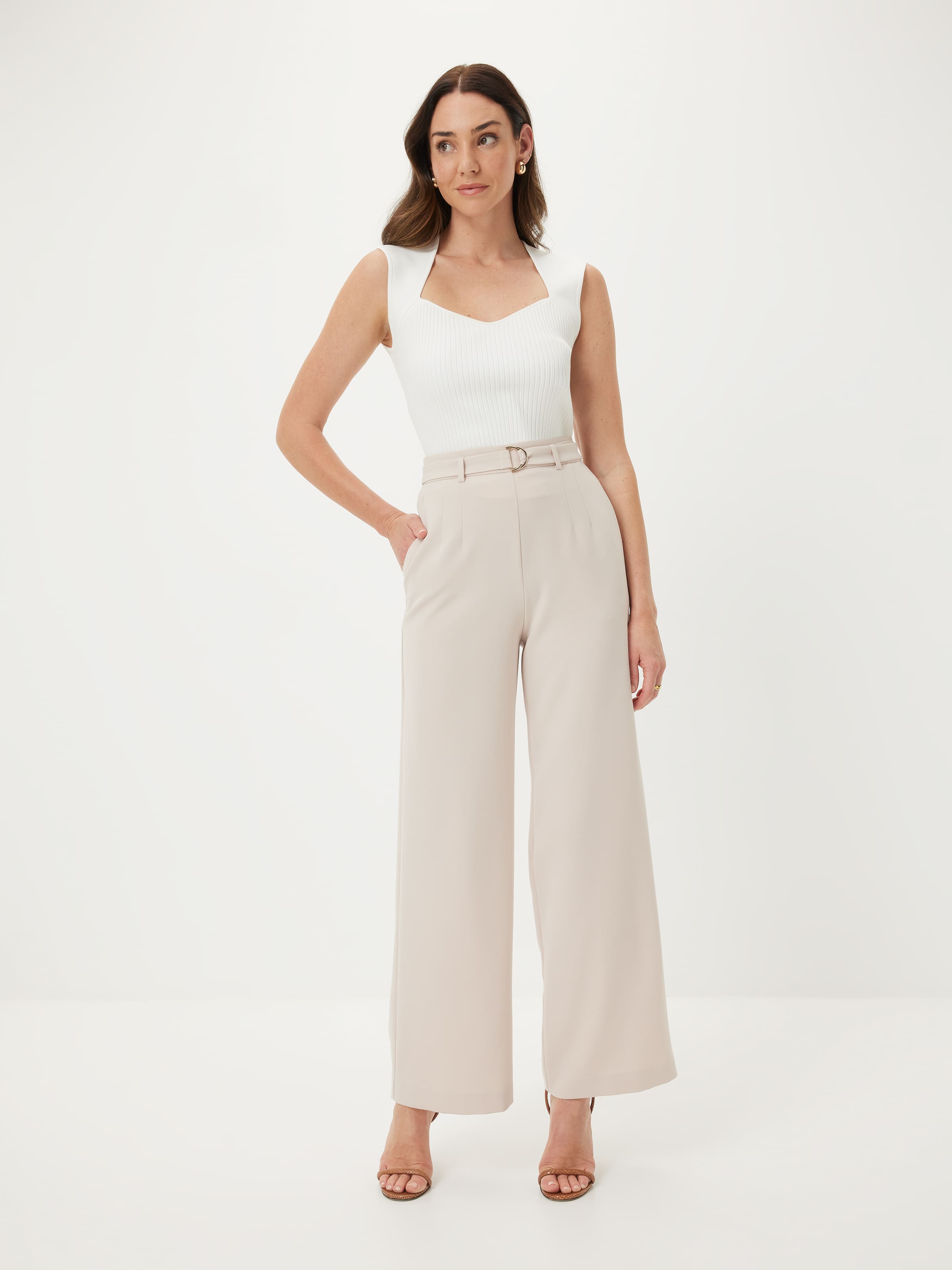 Mia Cap Sleeve Milano V-Neck Knit
