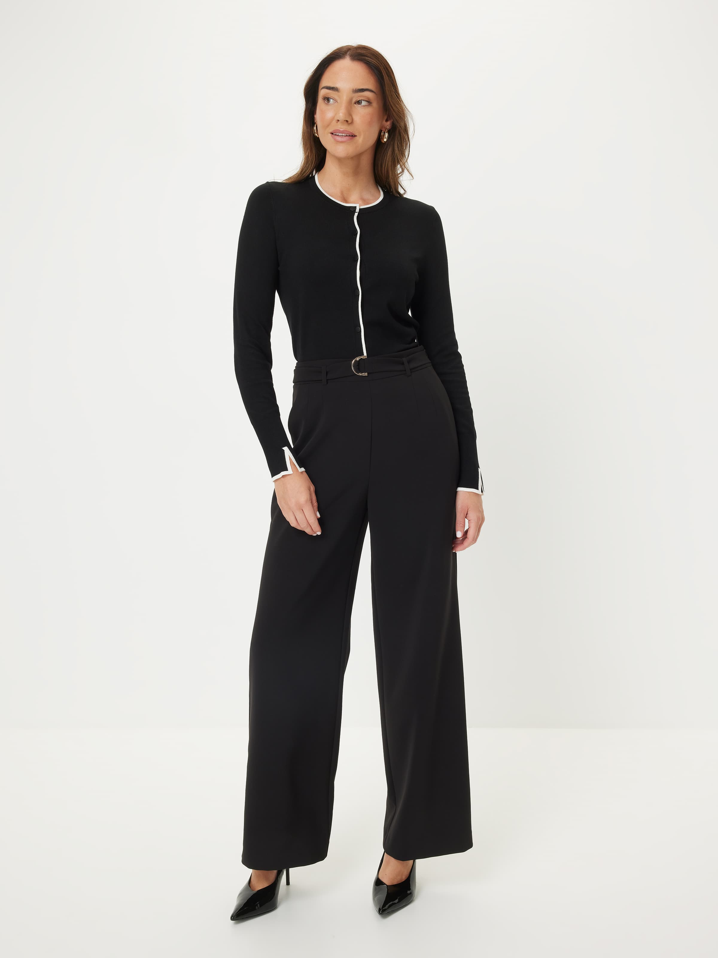 Tilly Crew Neck Tipped Cardi