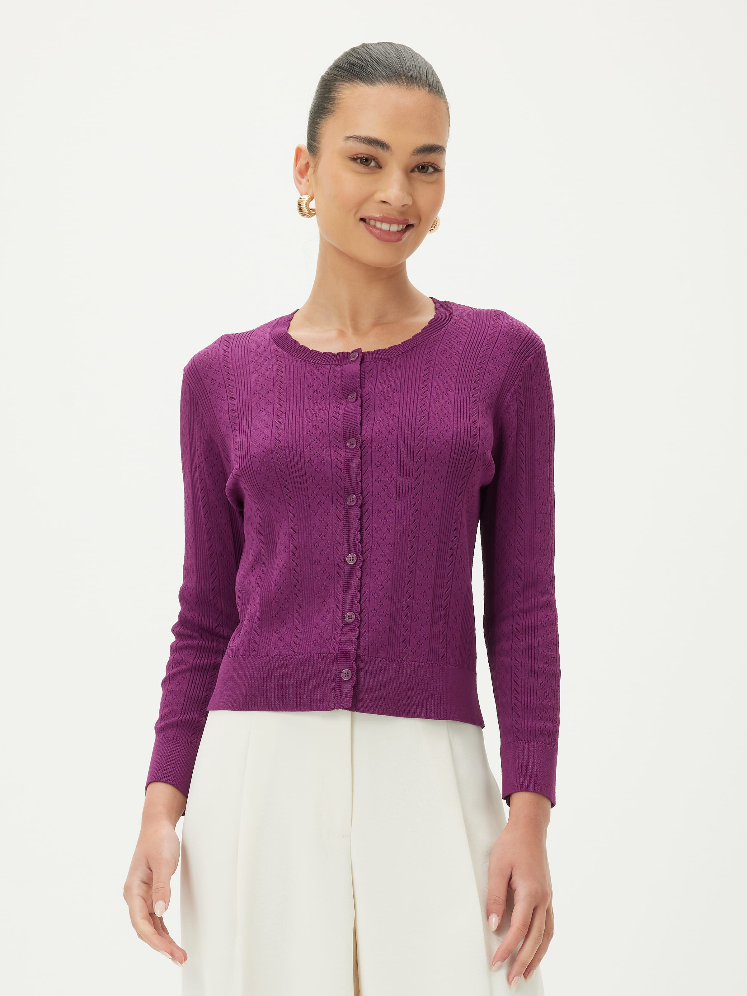 Nora Pointelle Scallop Detail