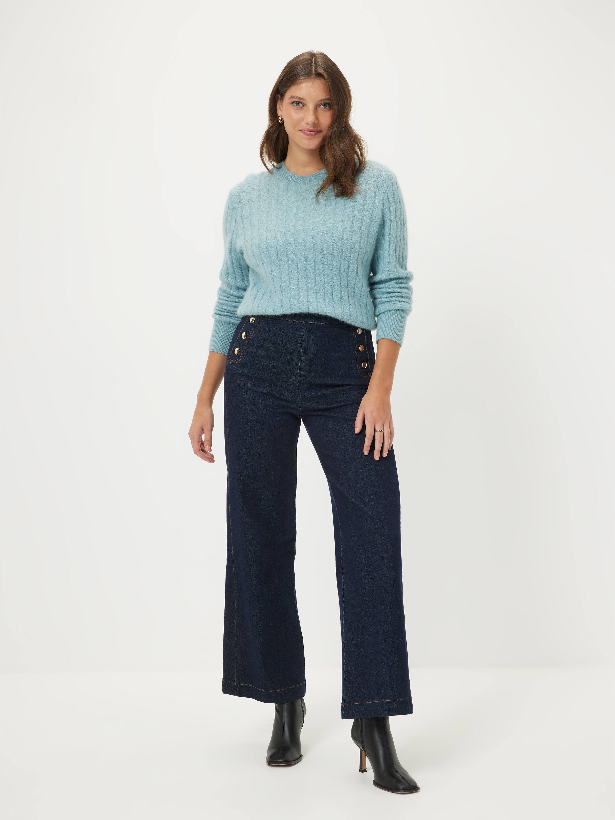 Jessica Cable Fluffy Long Sleeve Knit