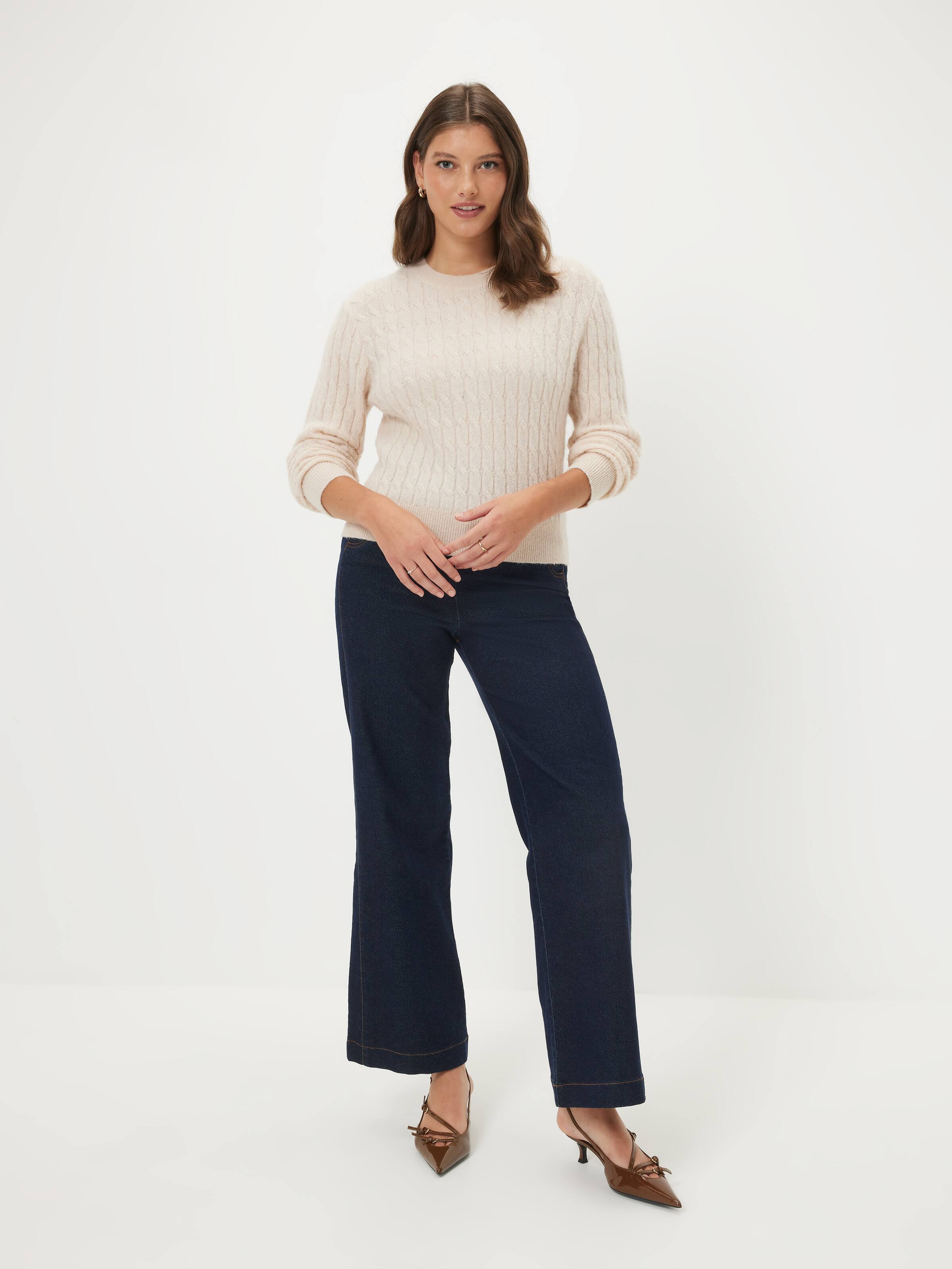 Jessica Cable Fluffy Long Sleeve Knit