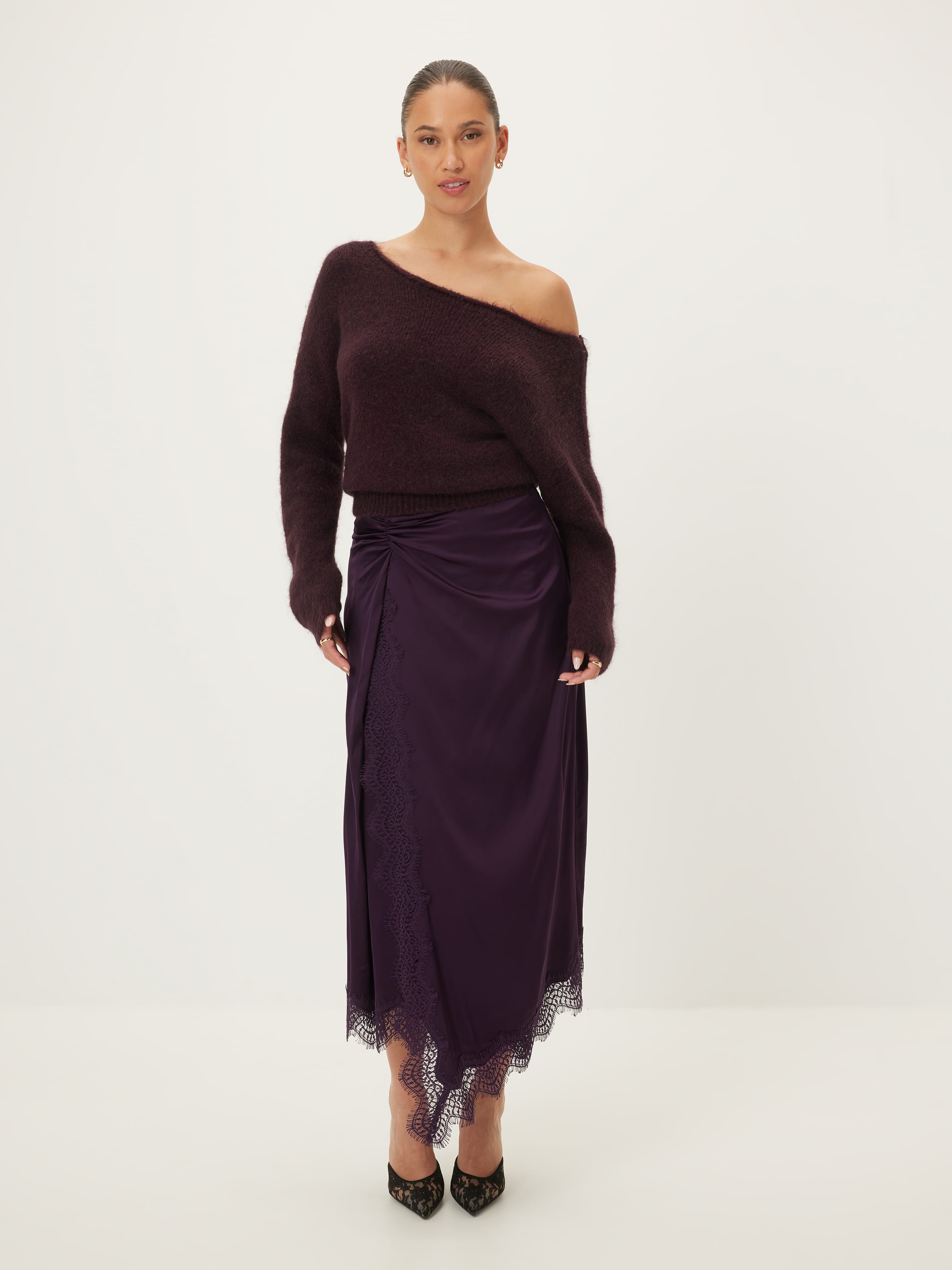 Emily Off Shoulder Fluffy Knit