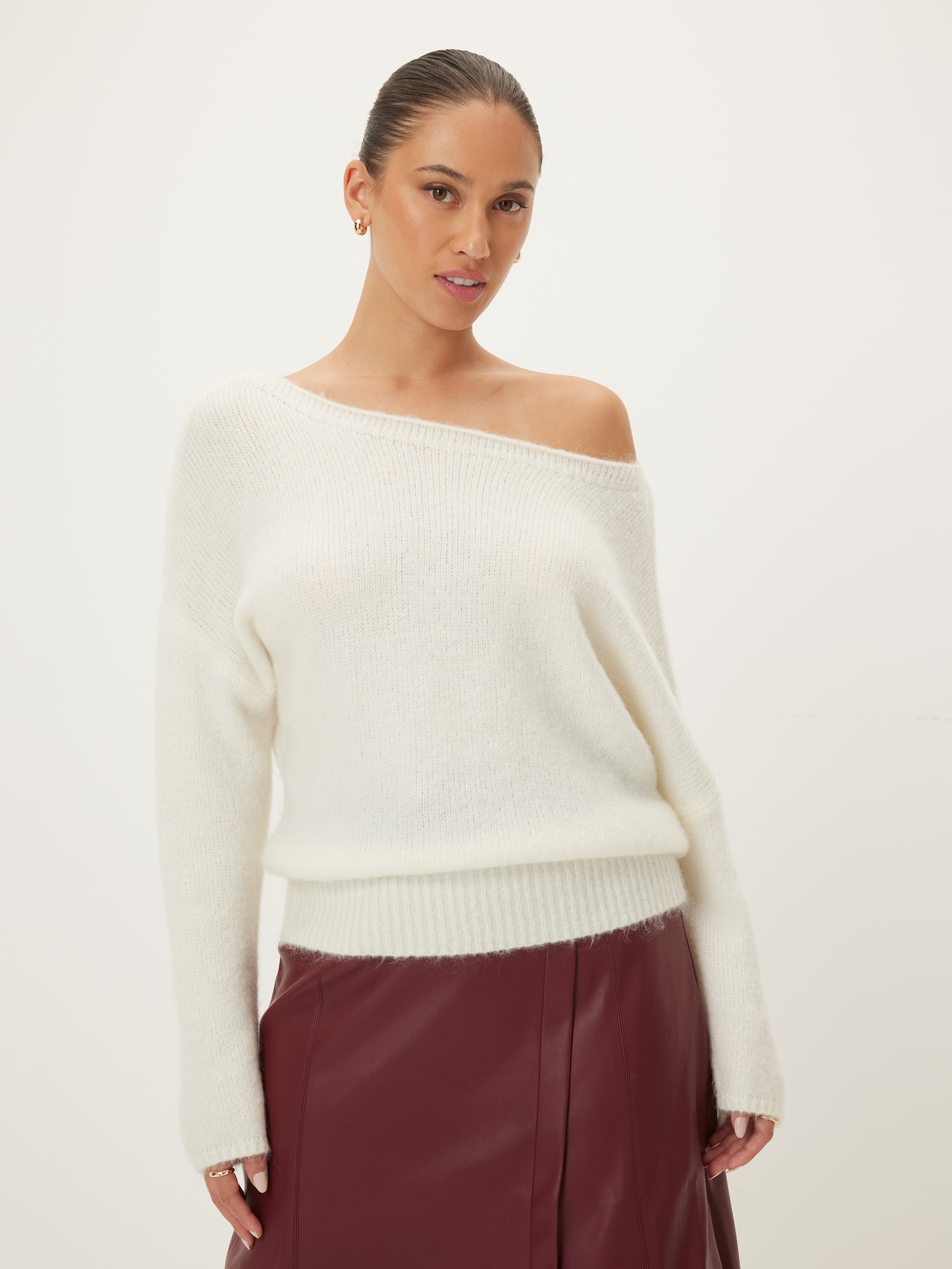 Emily Off Shoulder Fluffy Knit