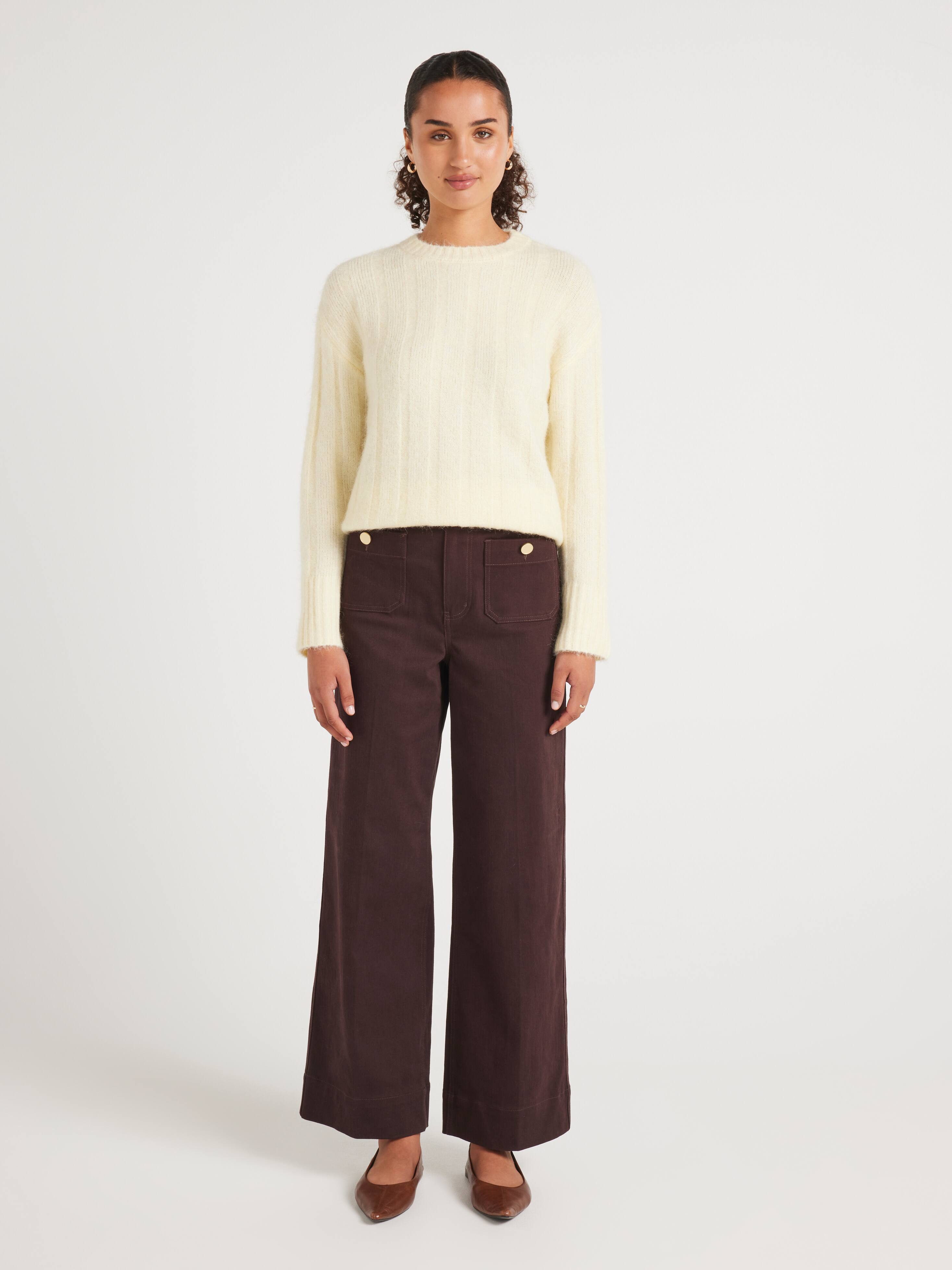 Emma Fluffy Long Sleeve Cable Knit