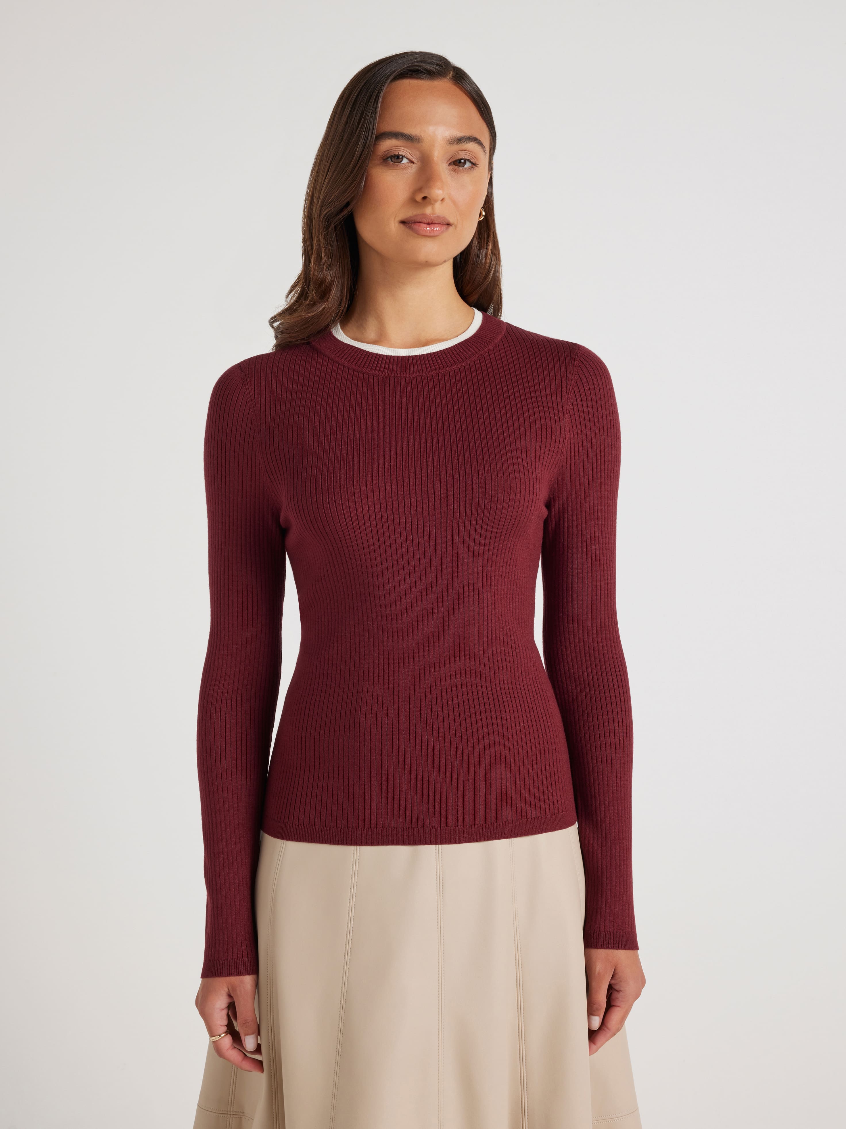 Layla Contrast Ribbed Long Sleeve Knit