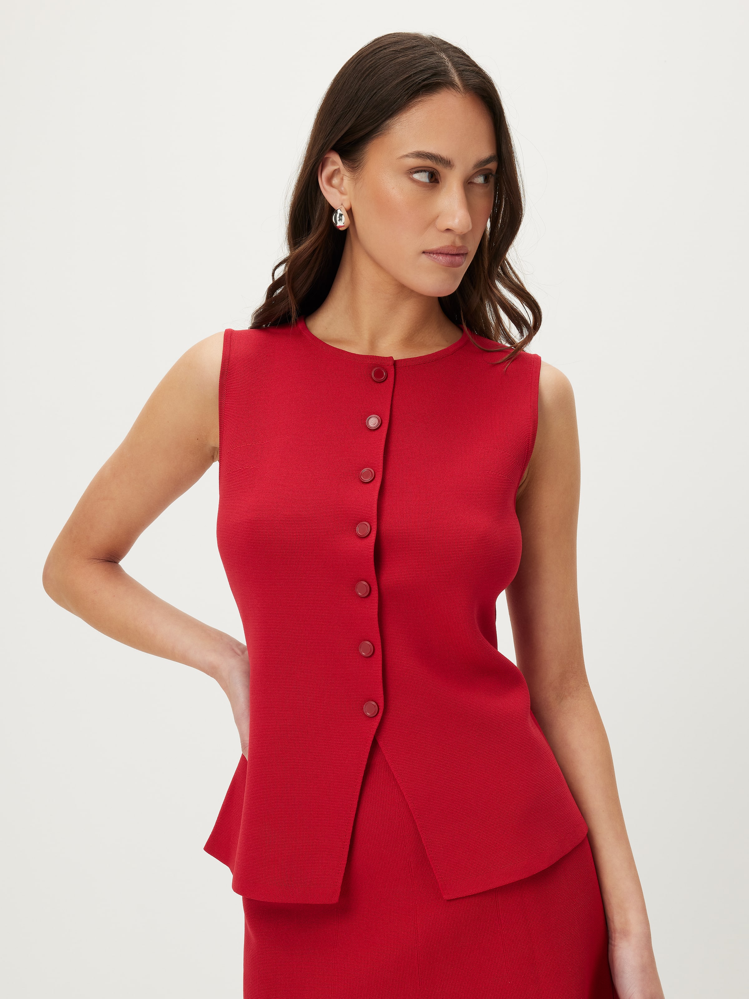Mia Boat Neck Button Up Vest