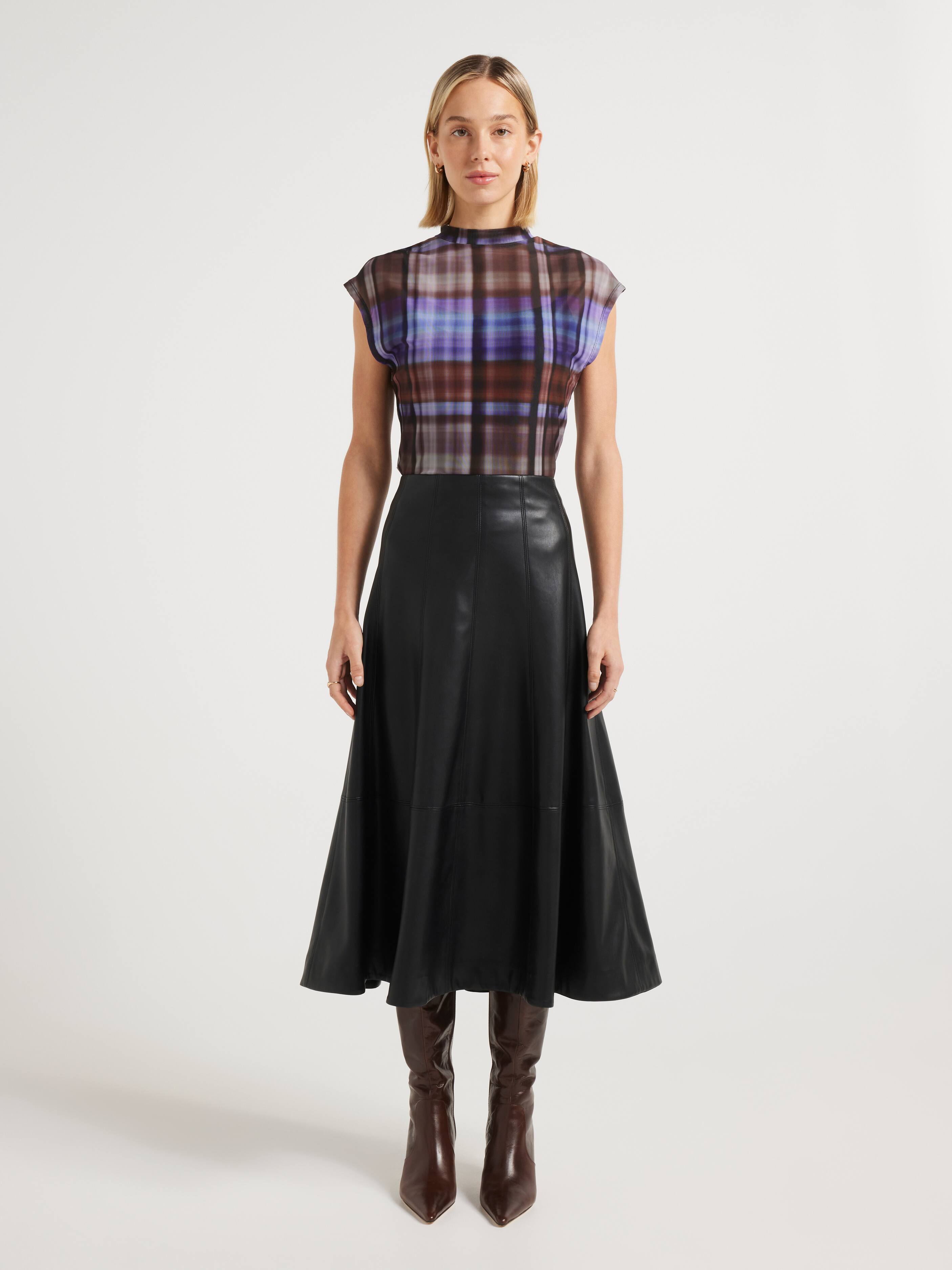 Tallulah Mesh High Neck Short Sleeve Top