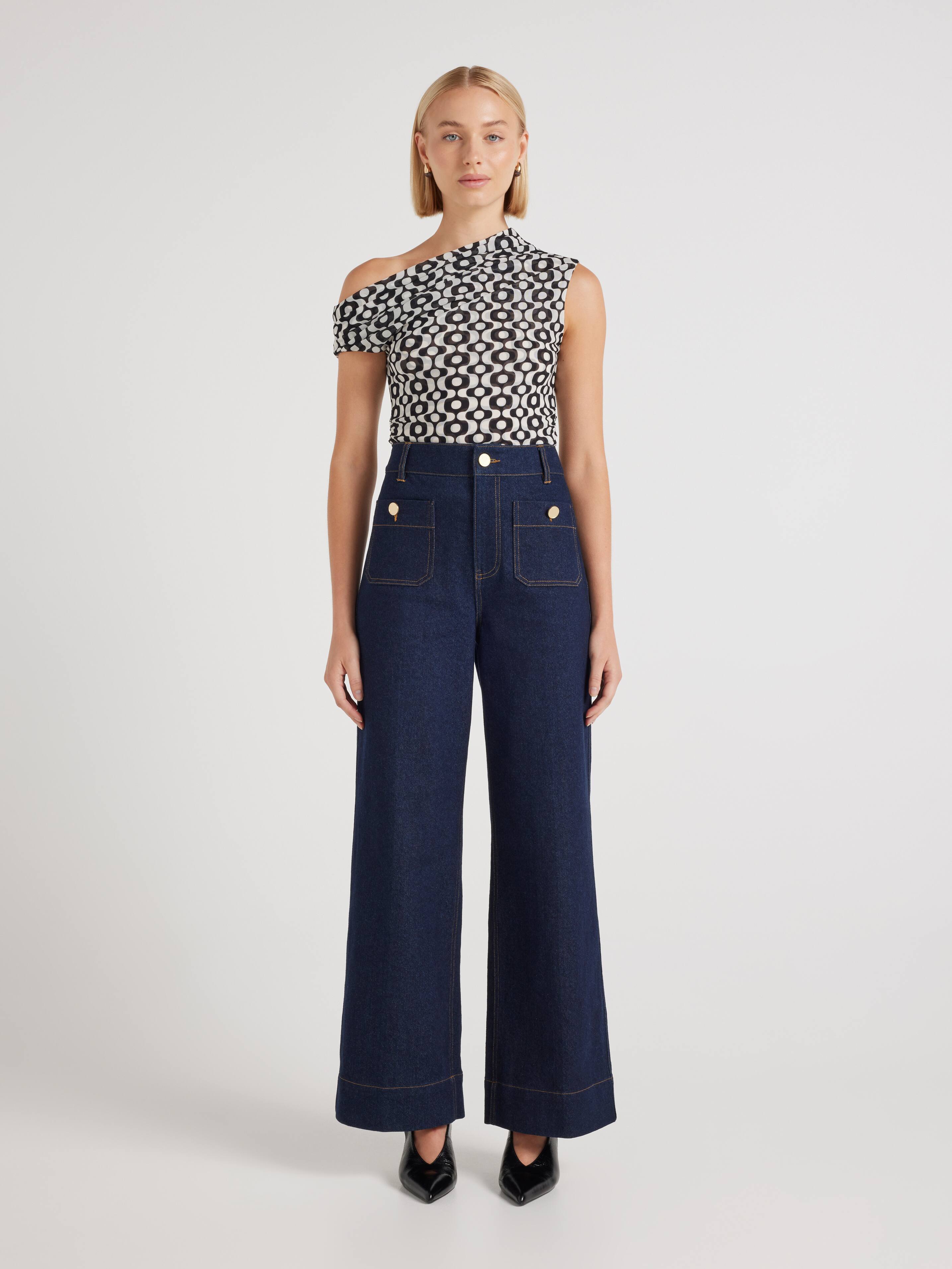 Maddie Mesh Tip Shoulder Top