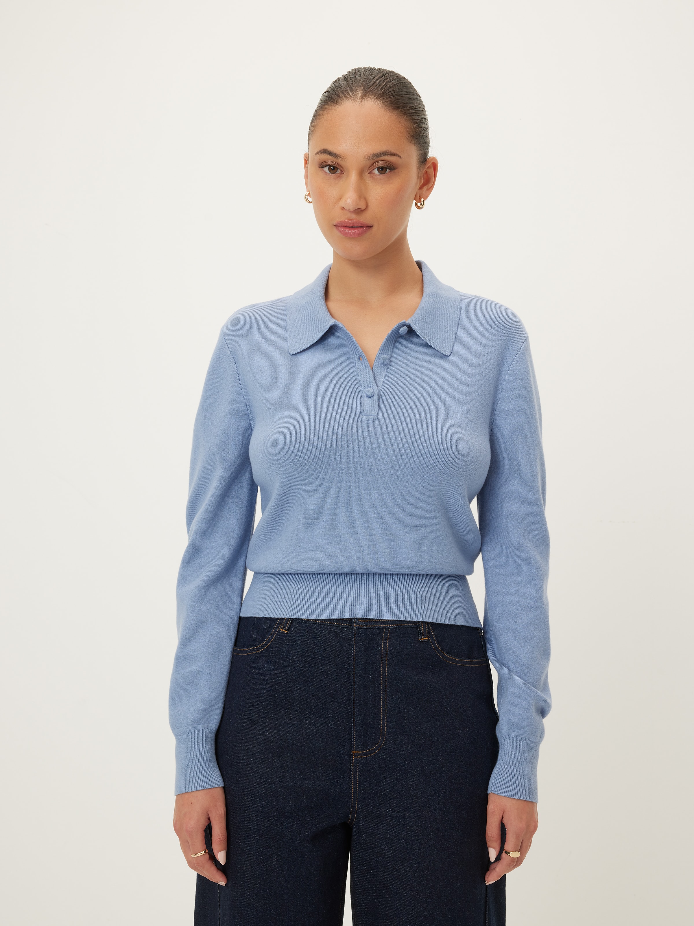 Jade Collared Button Long Sleeve Knit