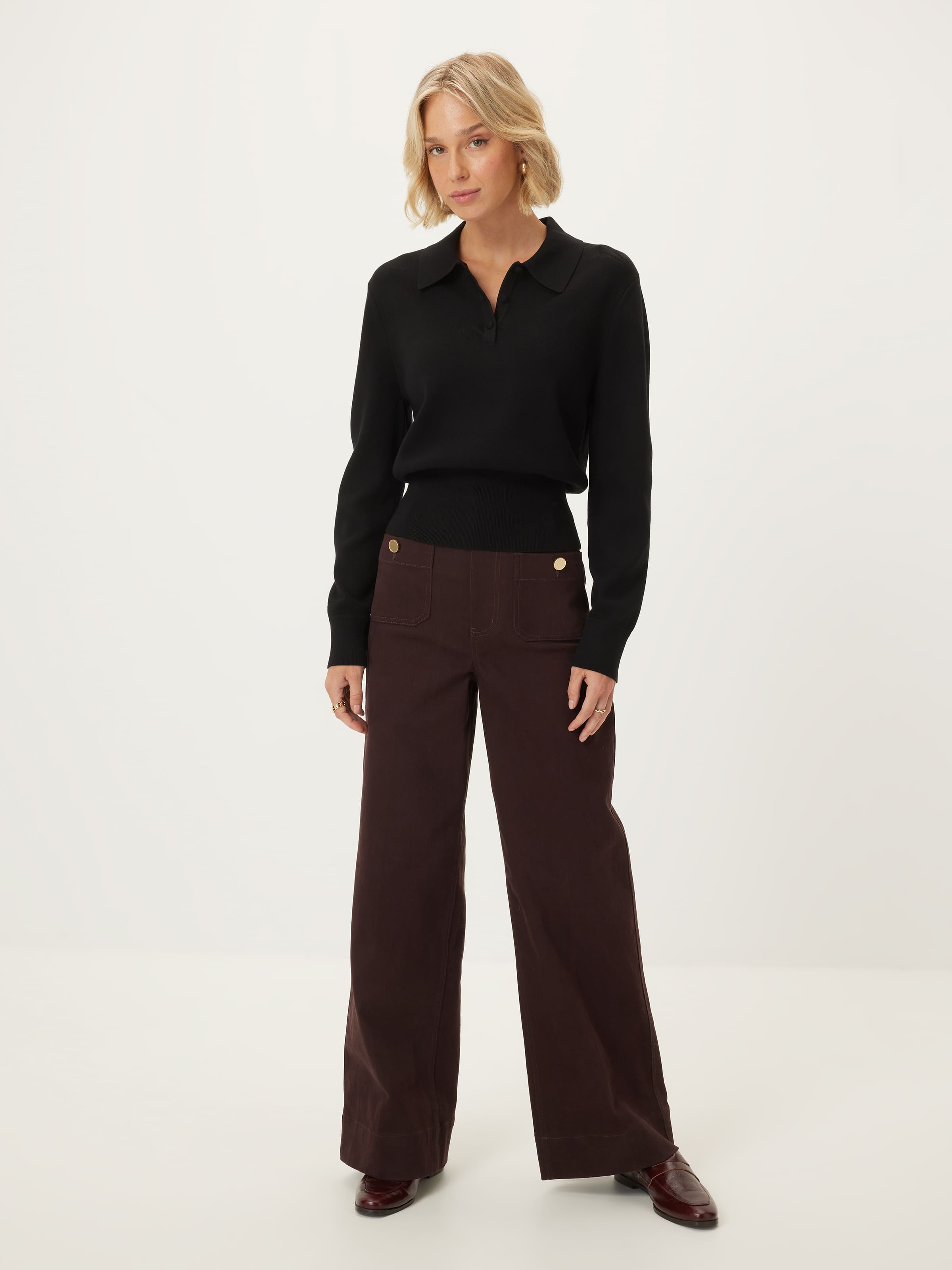 Jade Collared Button Long Sleeve Knit