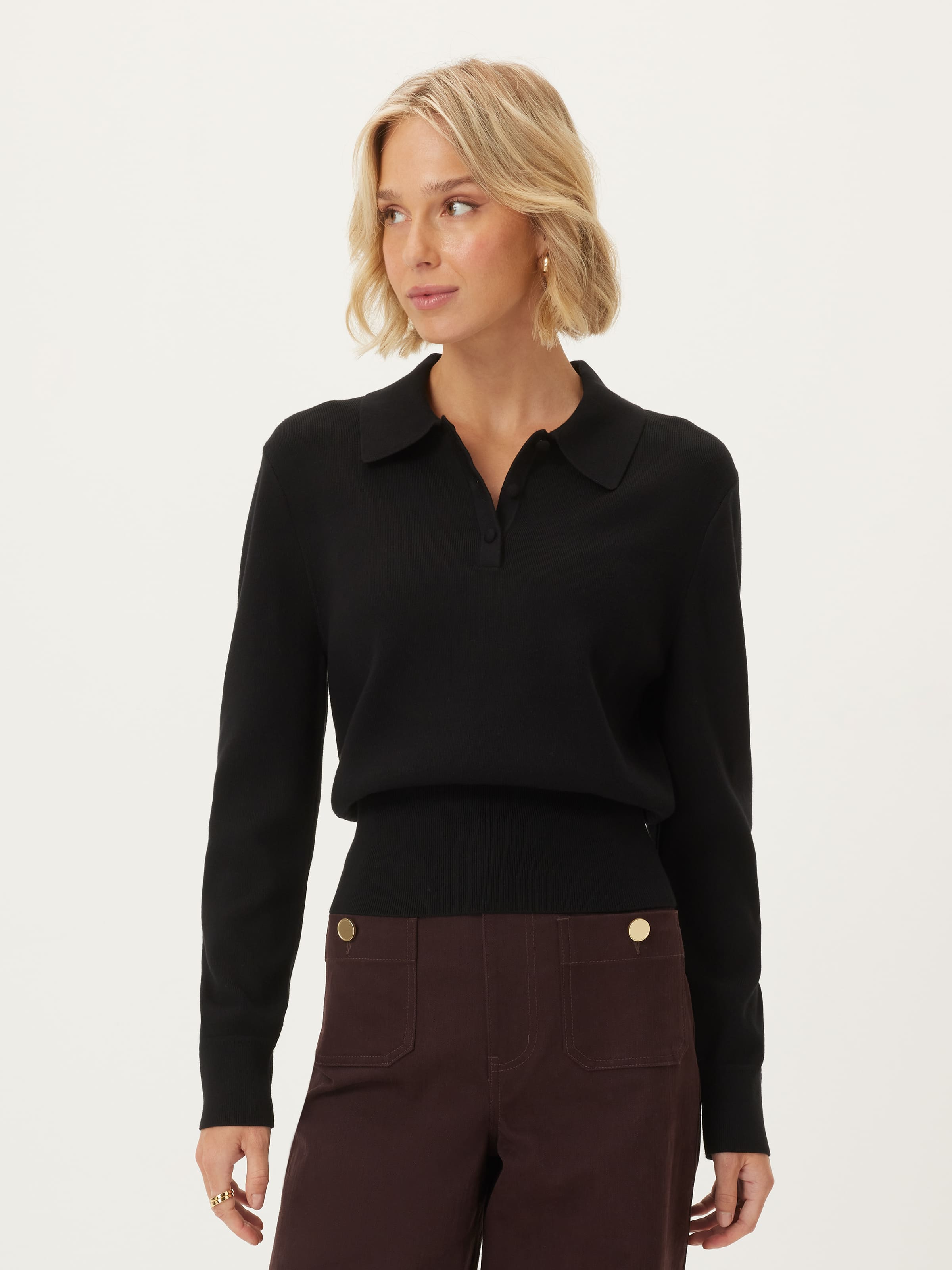 Jade Collared Button Long Sleeve Knit