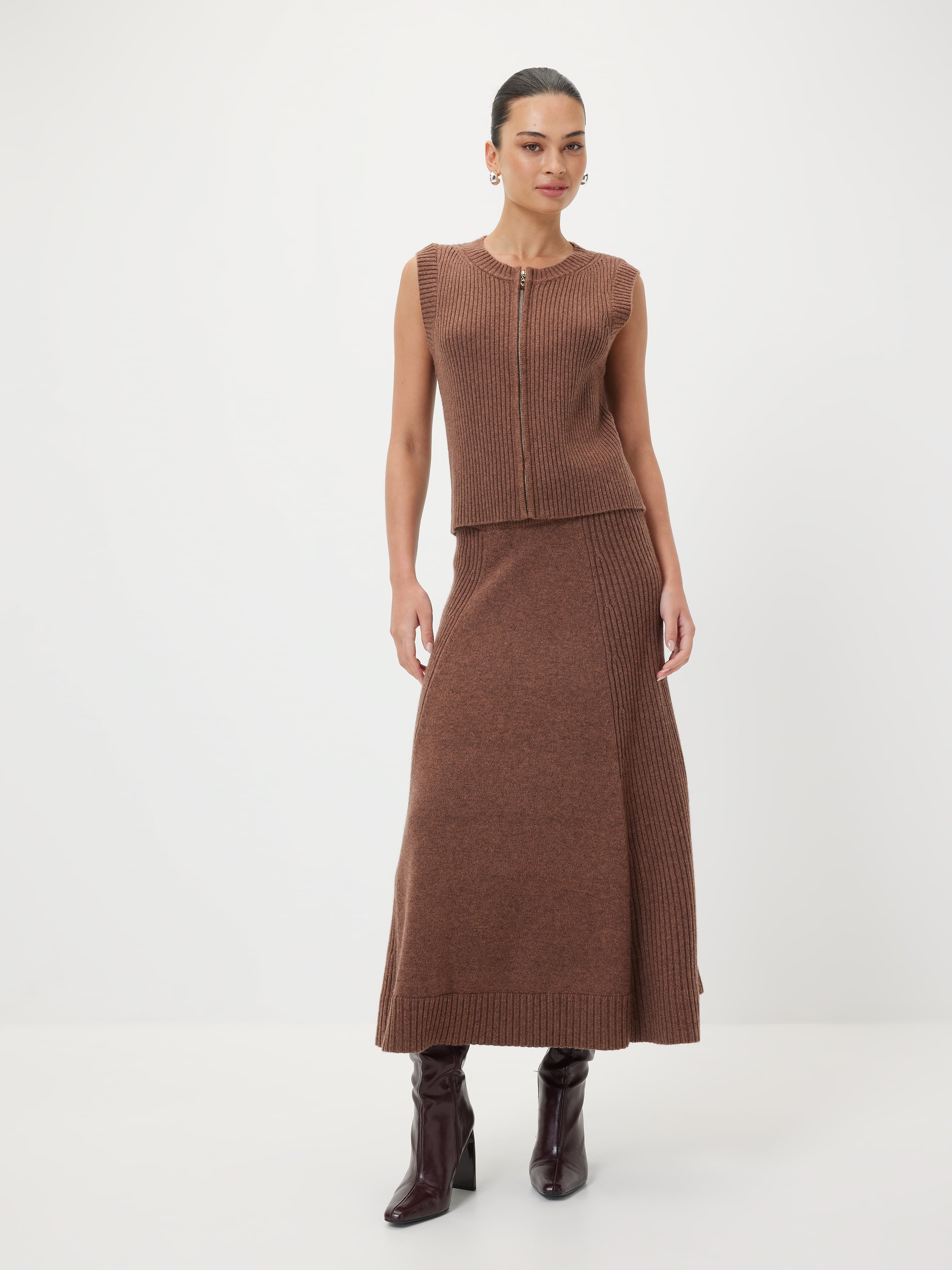 Liberty Ribbed Zip Thrugh Vest