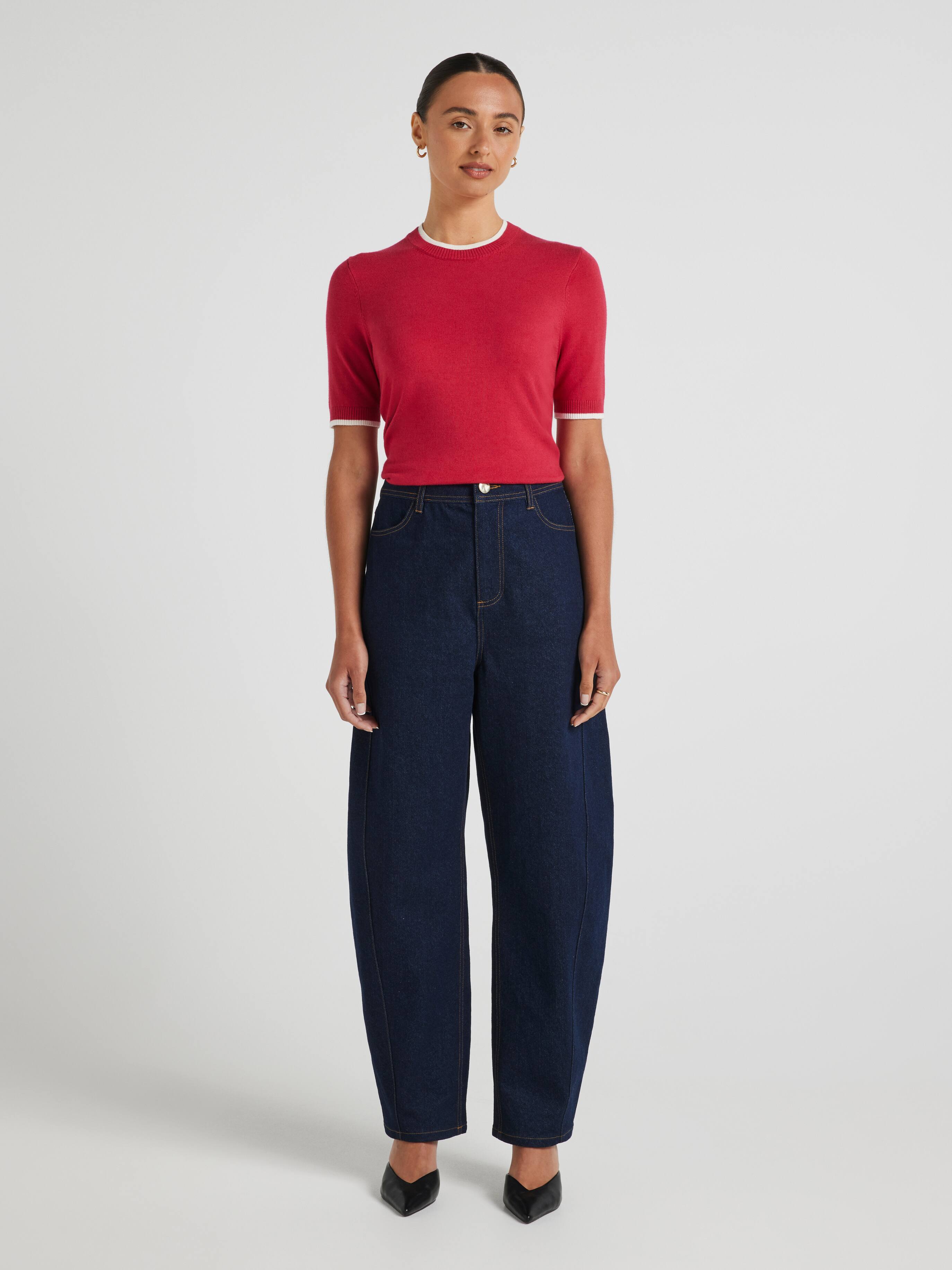 Mary Contrast Short Sleeve Knit