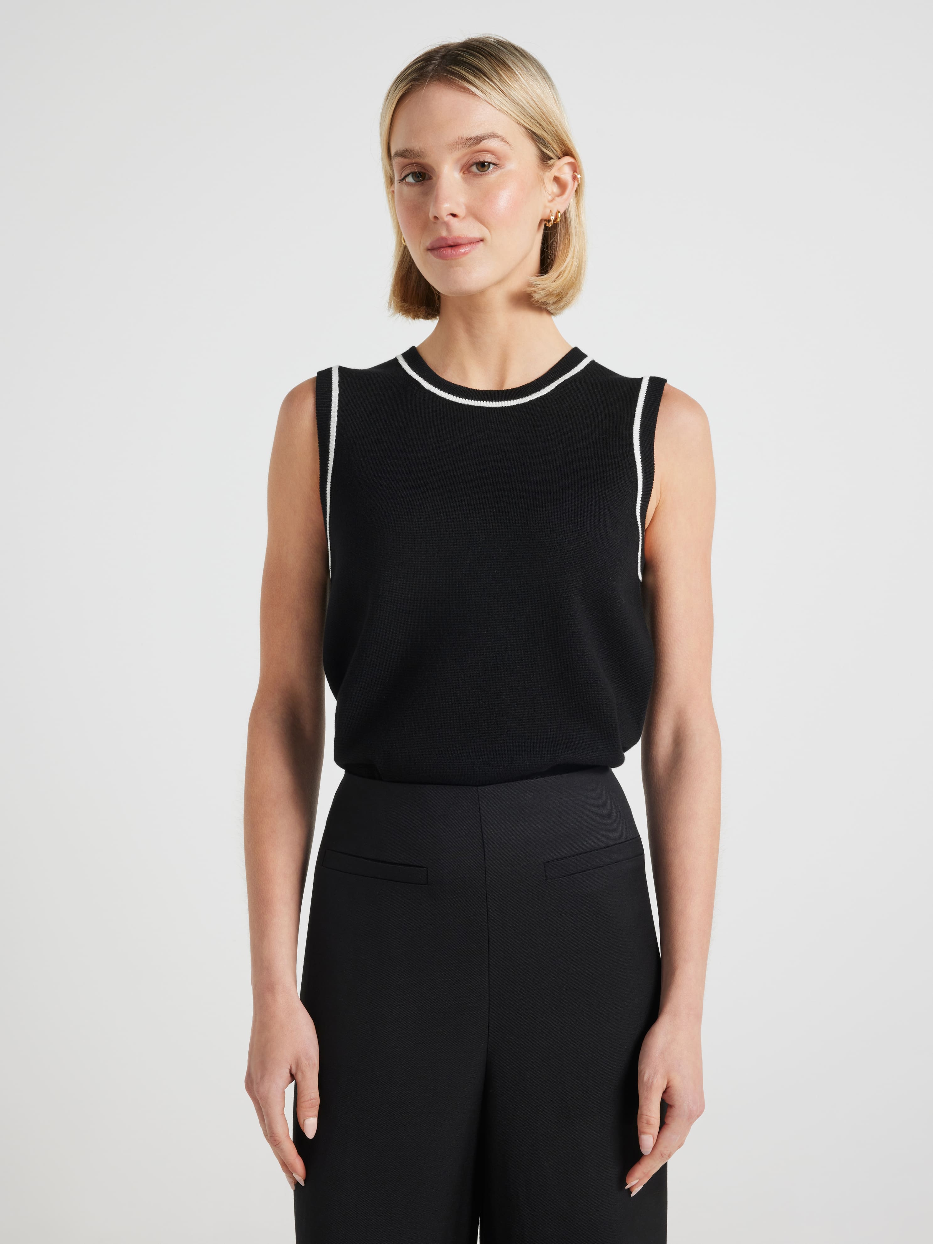 Tash Tipped Sleeveless Sr Knit