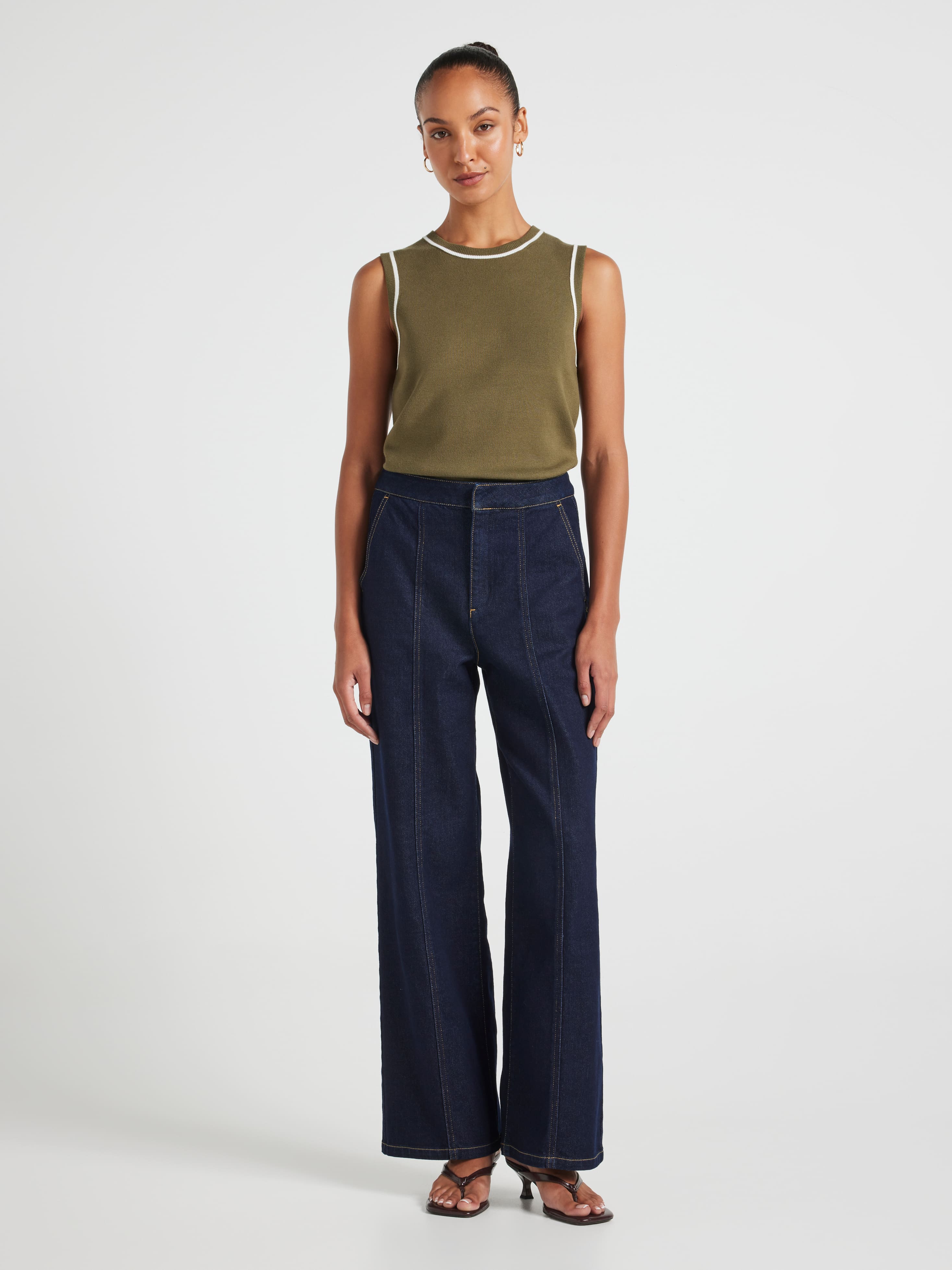 Tash Tipped Sleeveless Sr Knit