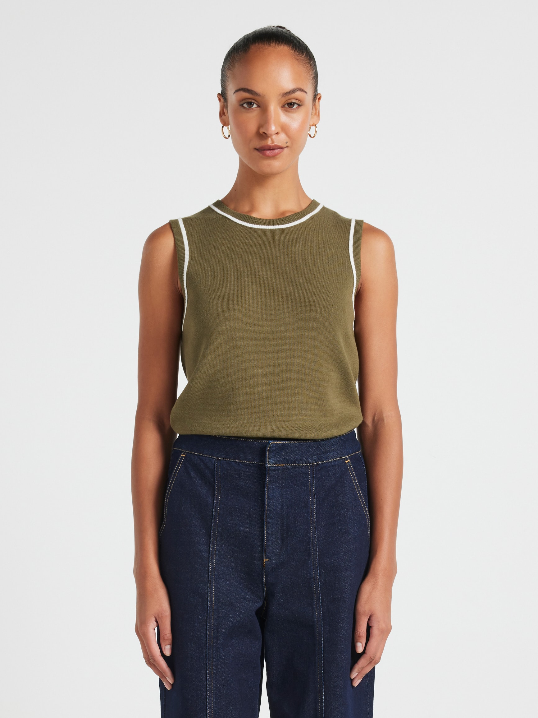 Tash Tipped Sleeveless Sr Knit