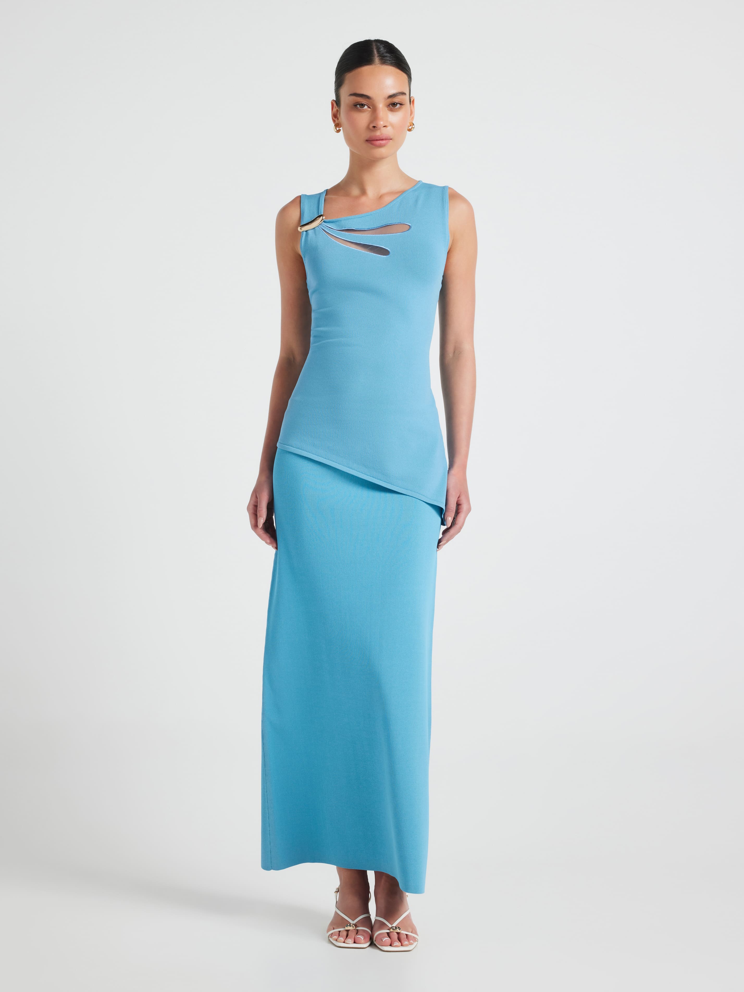 Mia Cut Out Sleeveless Asymmetrical Knit