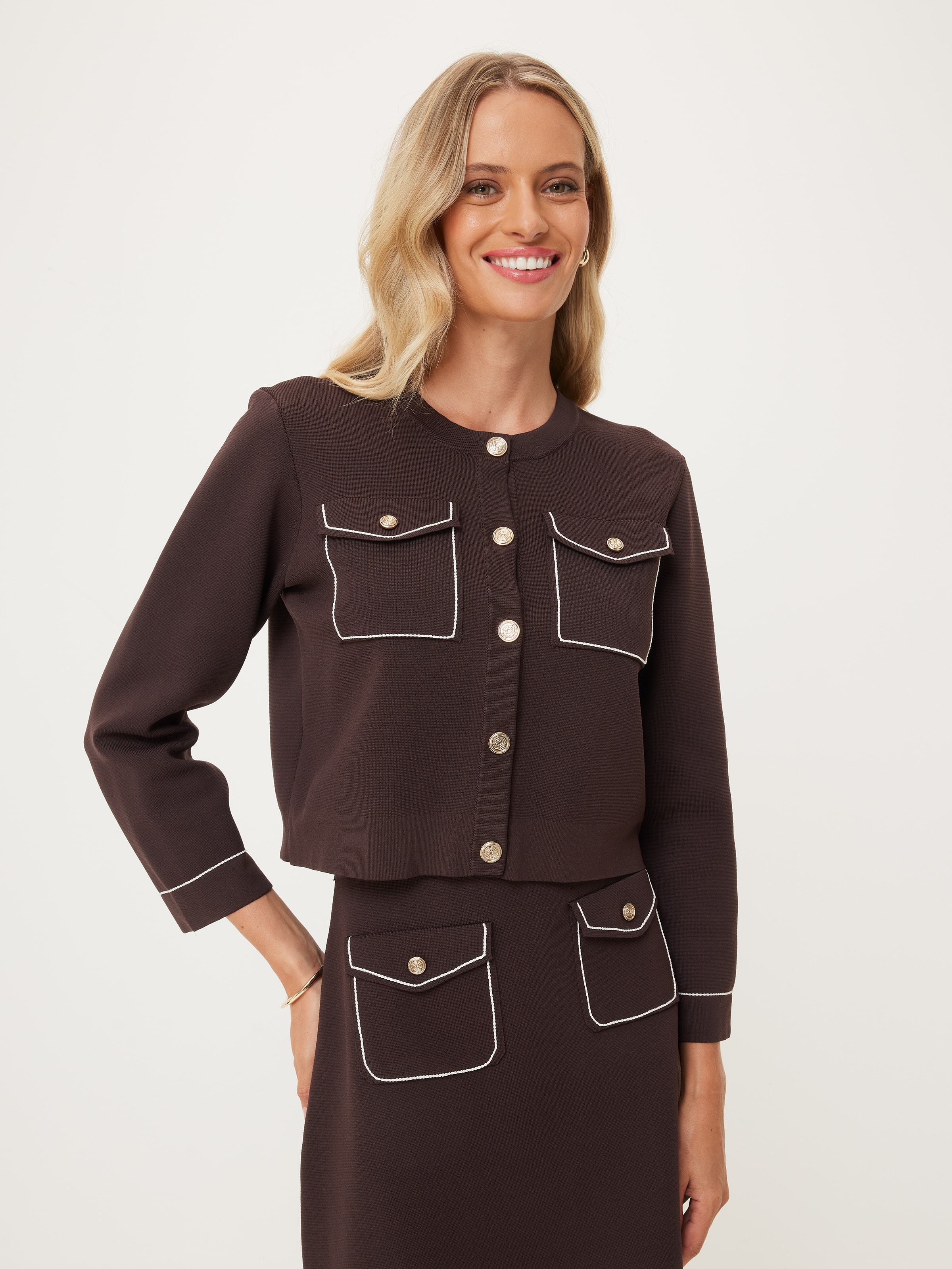 Lucie Stitch Detail Milano Cardigan