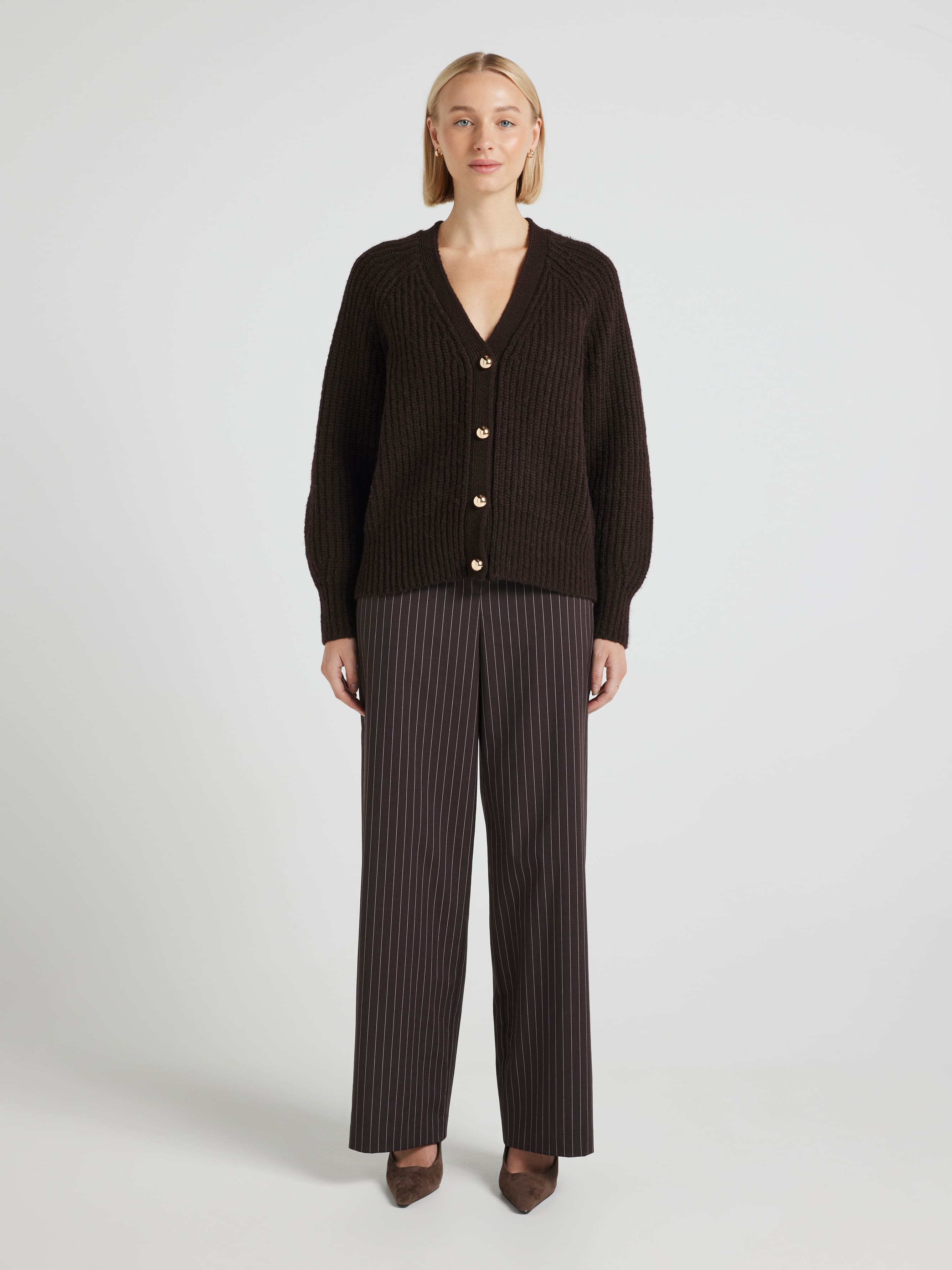 Sarah V Neck Chunky Cardigan