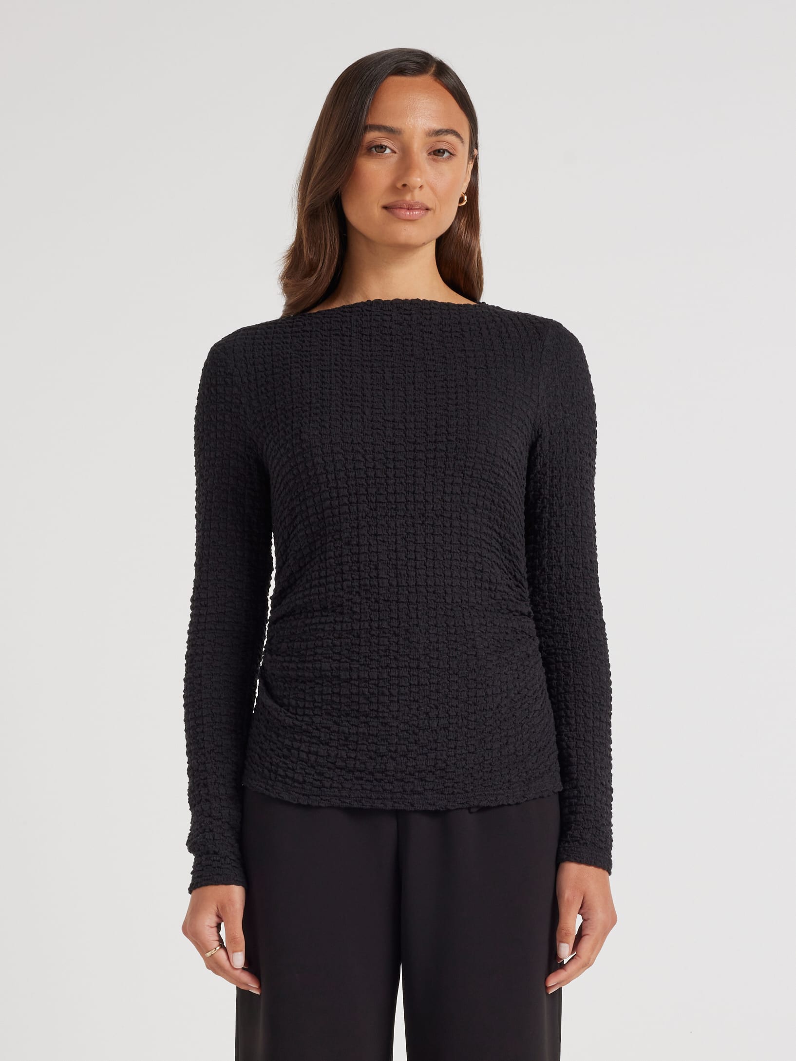 Blair Bubble Fabric Long Sleeve Top