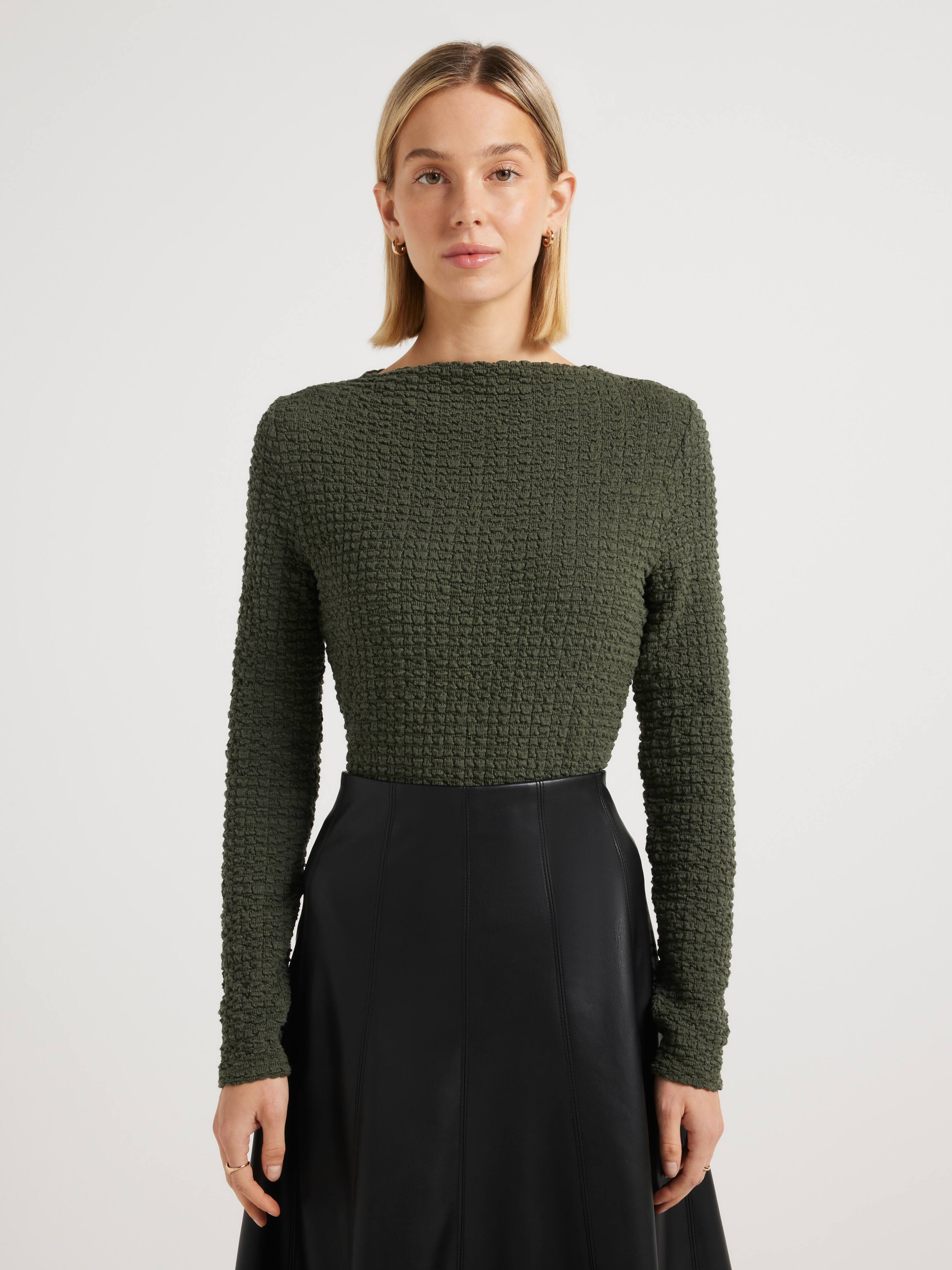 Blair Bubble Fabric Long Sleeve Top