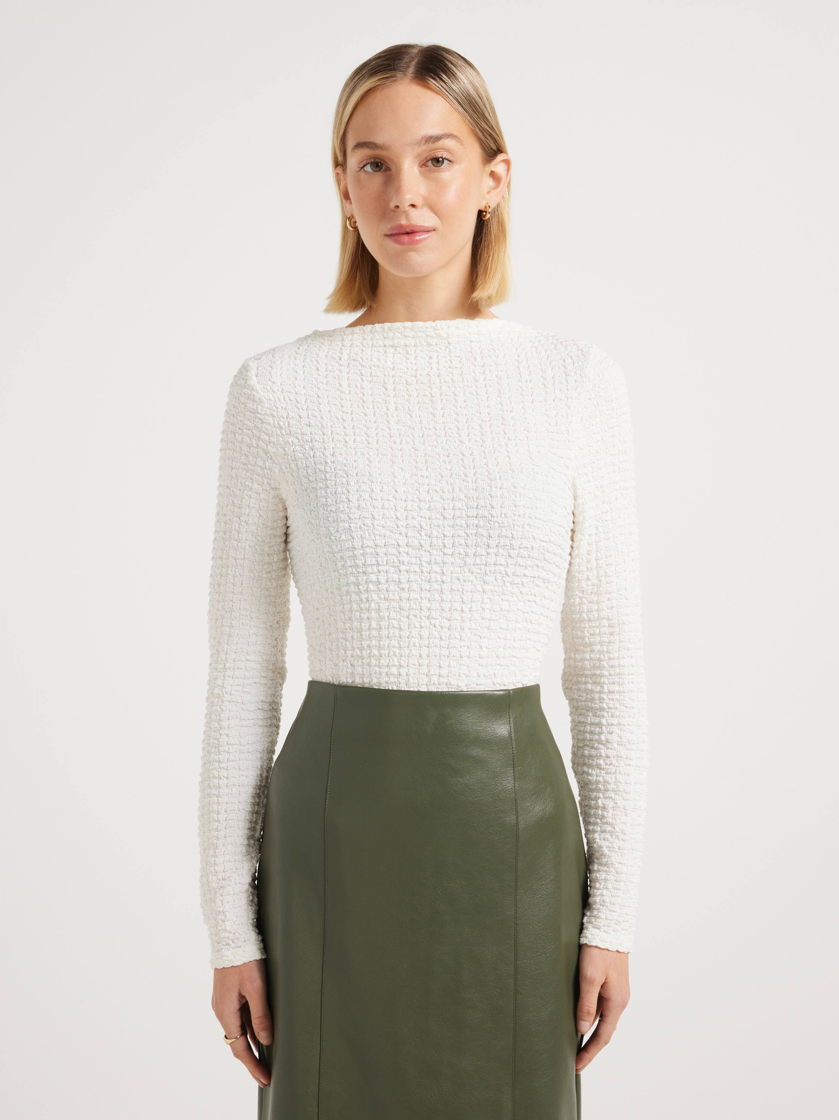Blair Bubble Fabric Long Sleeve Top