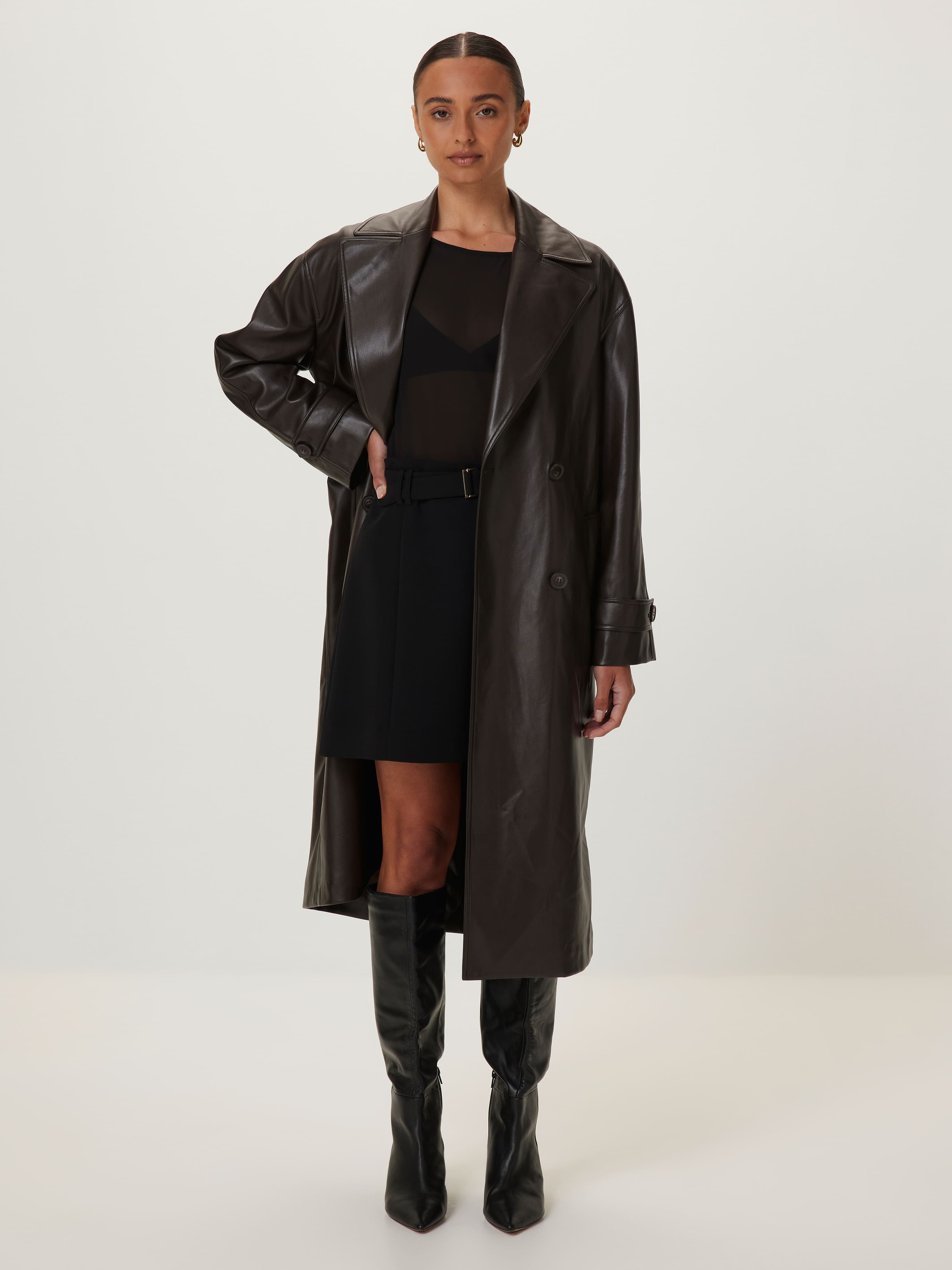 Piper Faux-Leather Trench